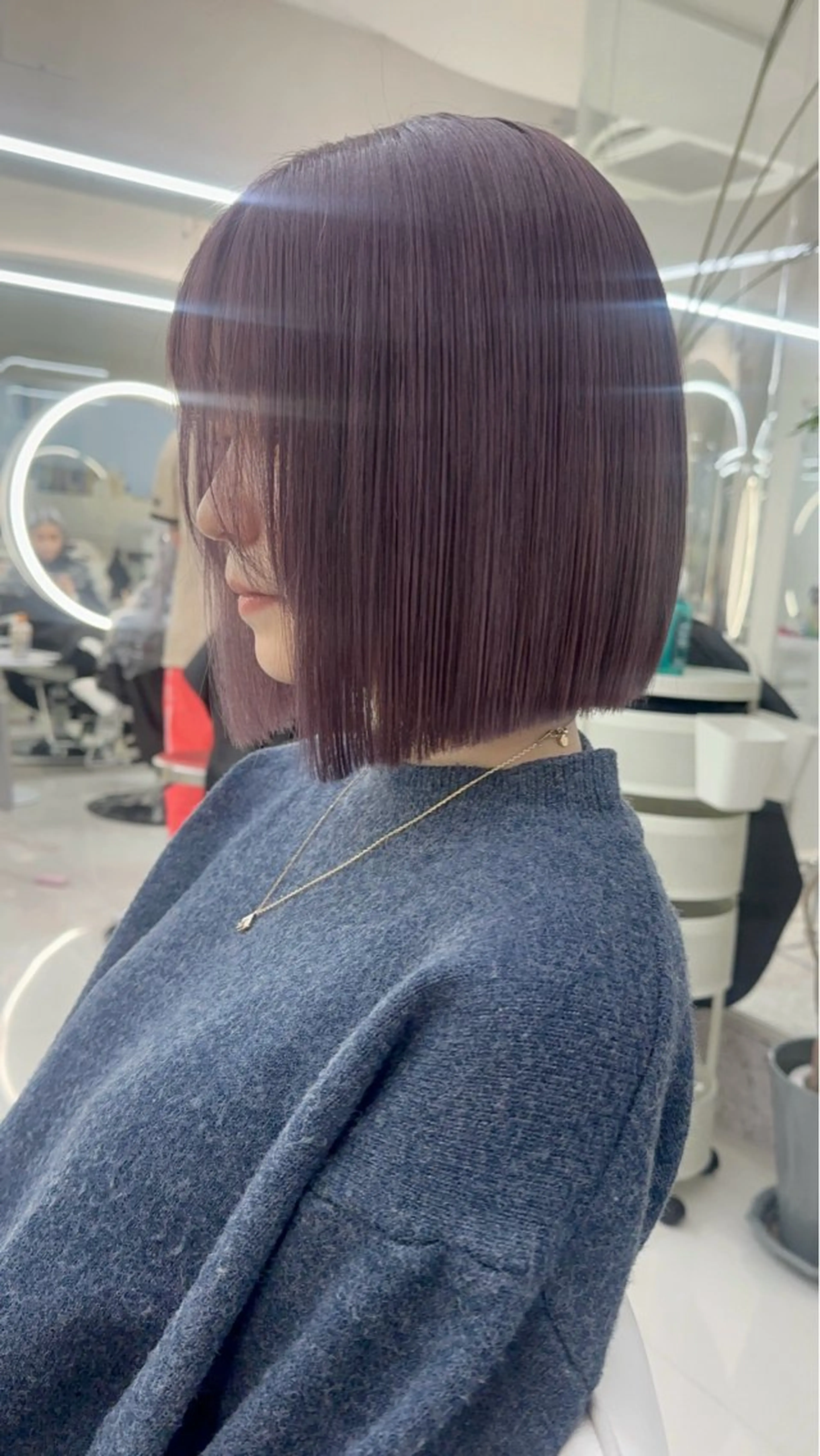 ミディアム ボブ ヘアカラー ハイトーンボブ Mizuki.のヘアスタイル