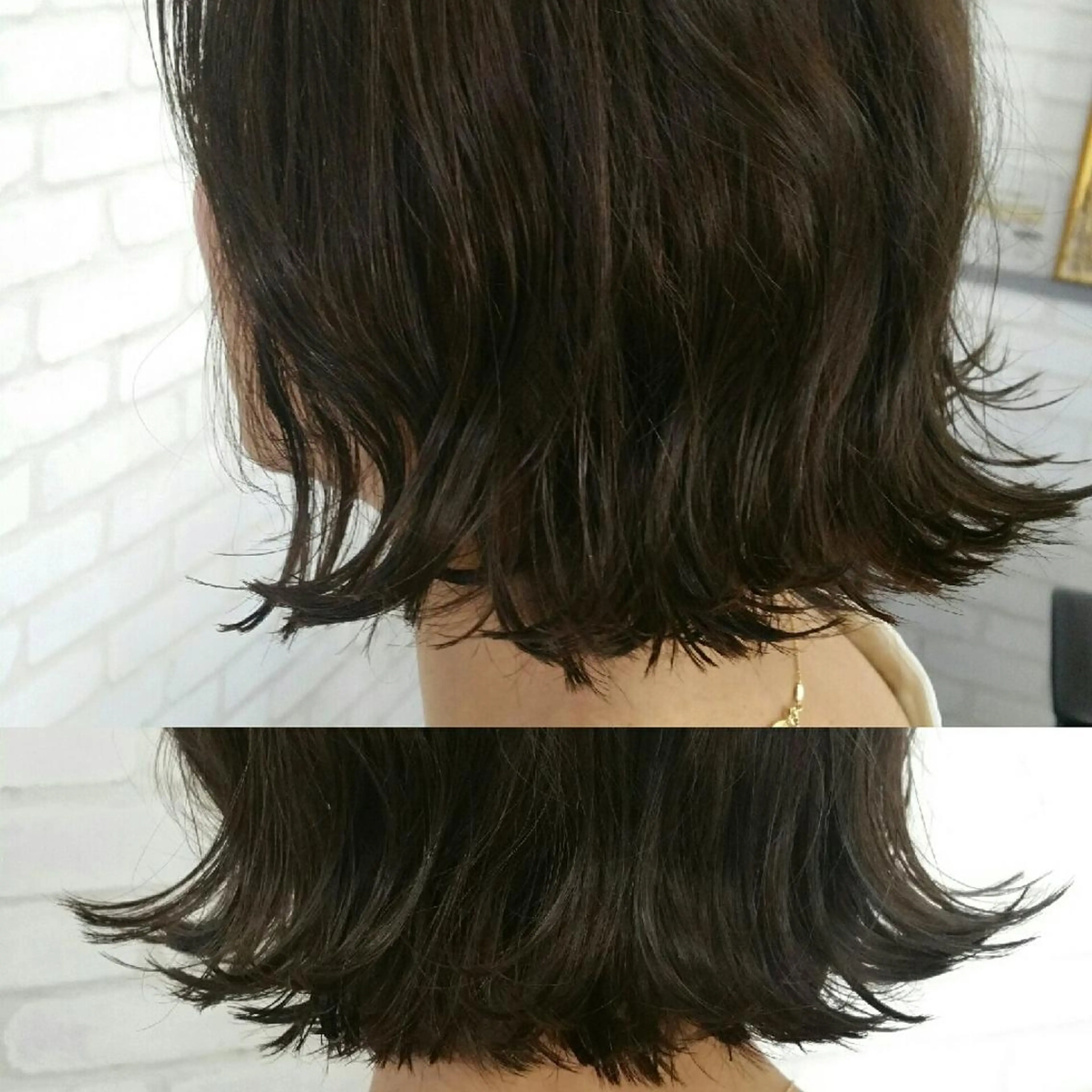 ミディアム カラー パーマ 切りっぱなしボブ ボブ solon船橋2nd Amiのヘアスタイル