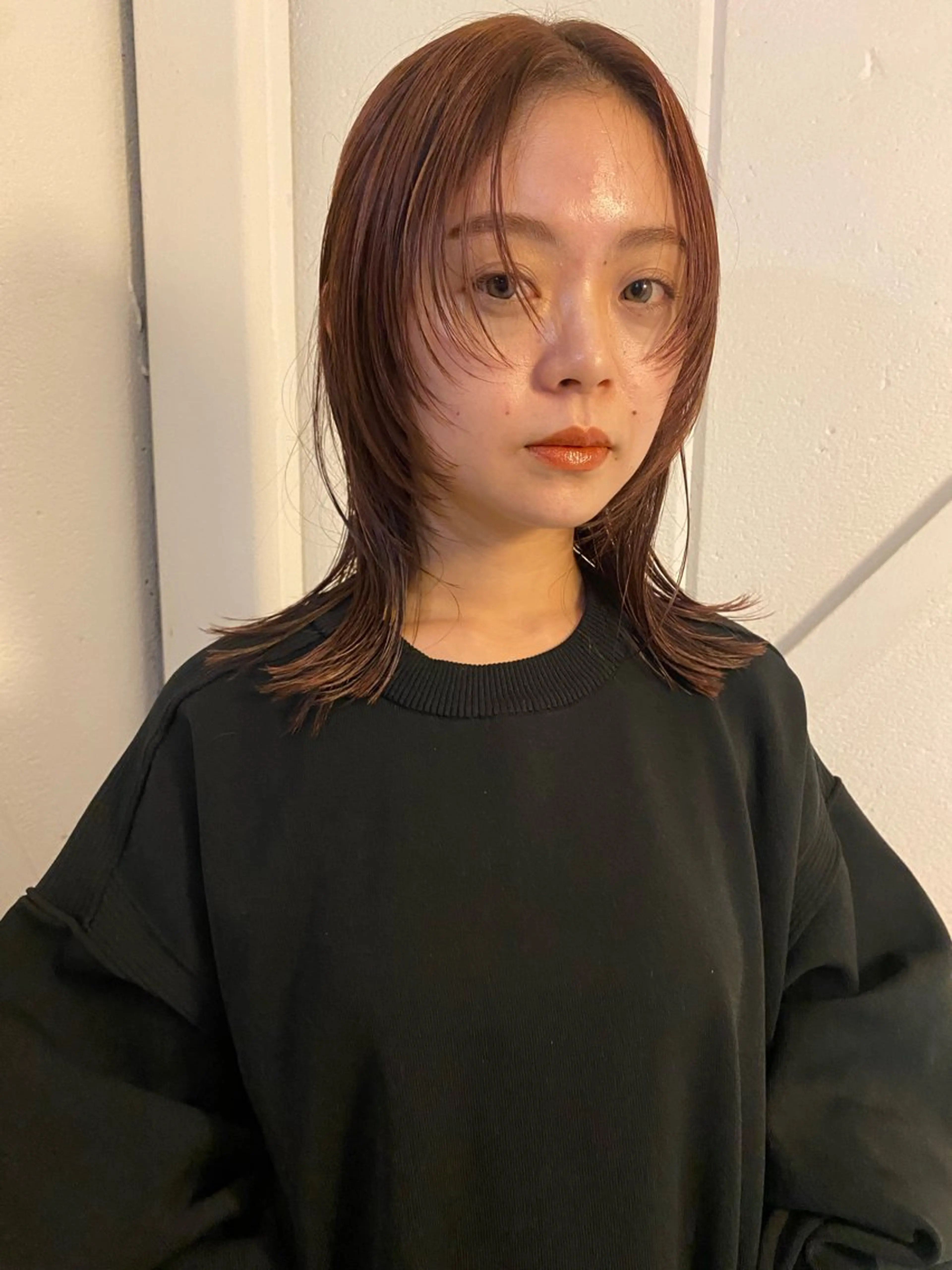 カラー レッドカラー 森貴裕/ベージュ/ パーマ/オリーブのヘアスタイル