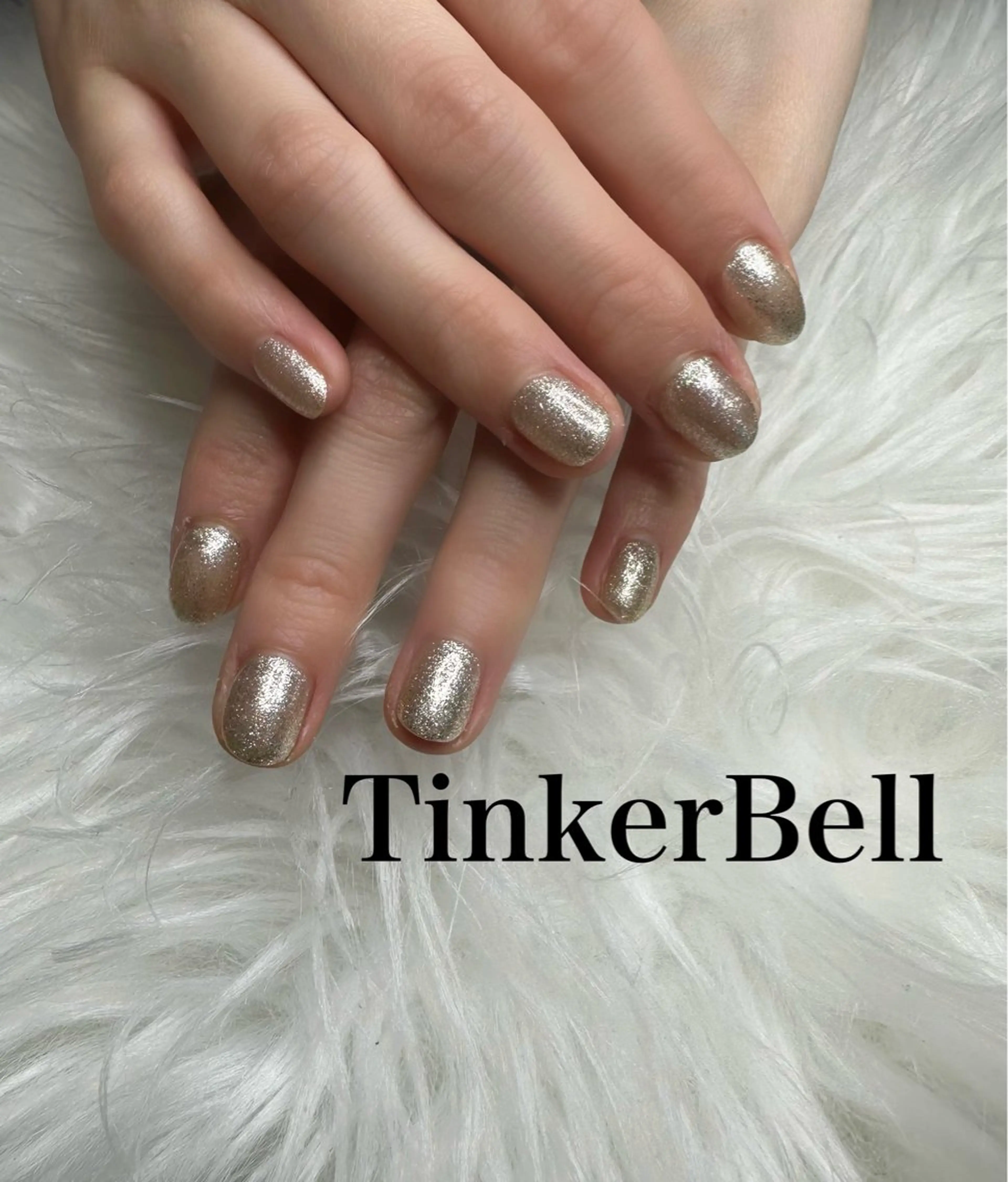 ネイル キラキラネイル ラメ(グリッター) ワンカラーネイル ハンドネイル Tinker Bellのネイルデザイン
