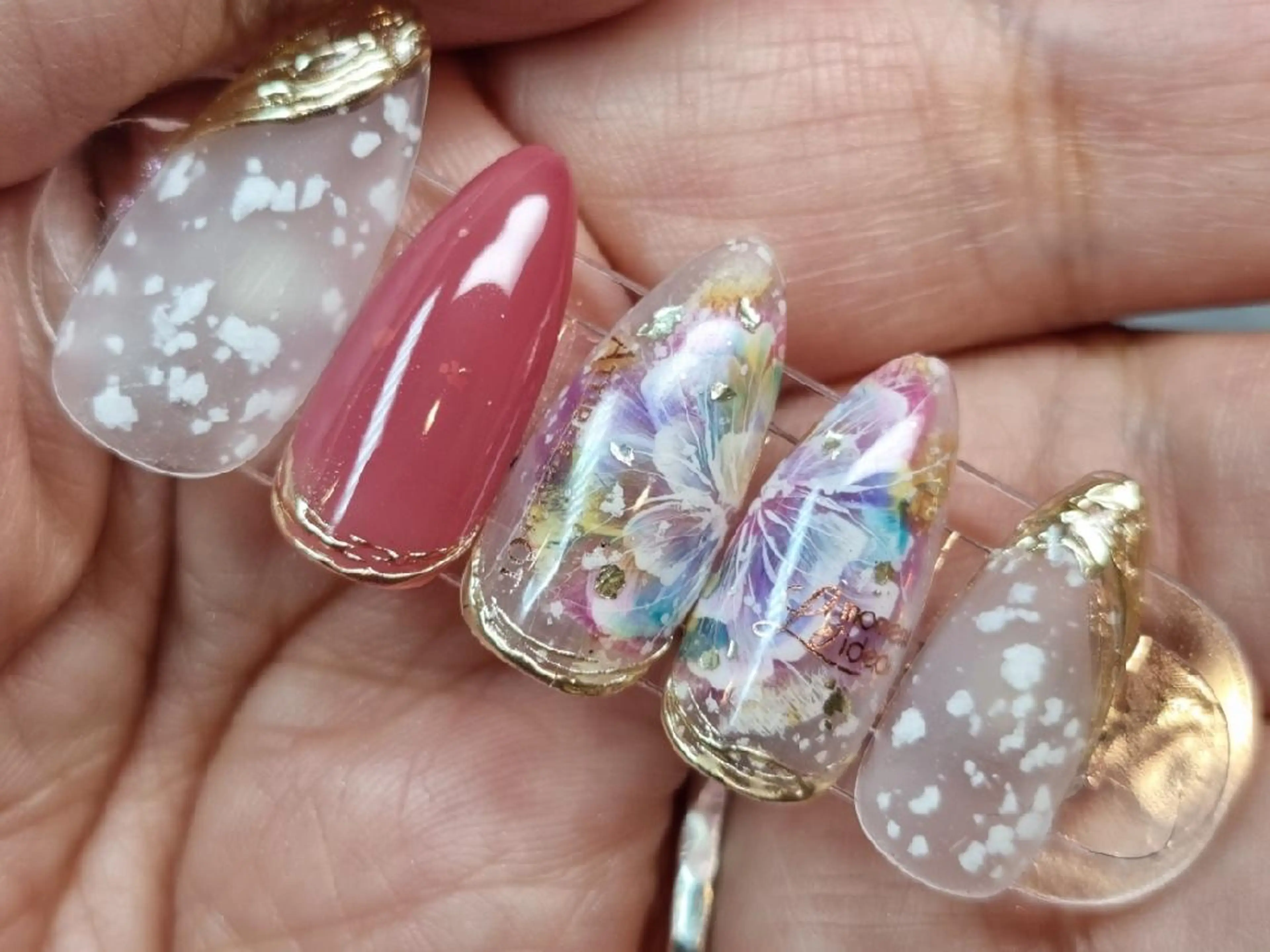 ネイル フラワーネイル ジェルネイル ニュアンスネイル オフィスネイル パラジェル ハンドネイル Nailsalon Tsuki.のネイルデザイン