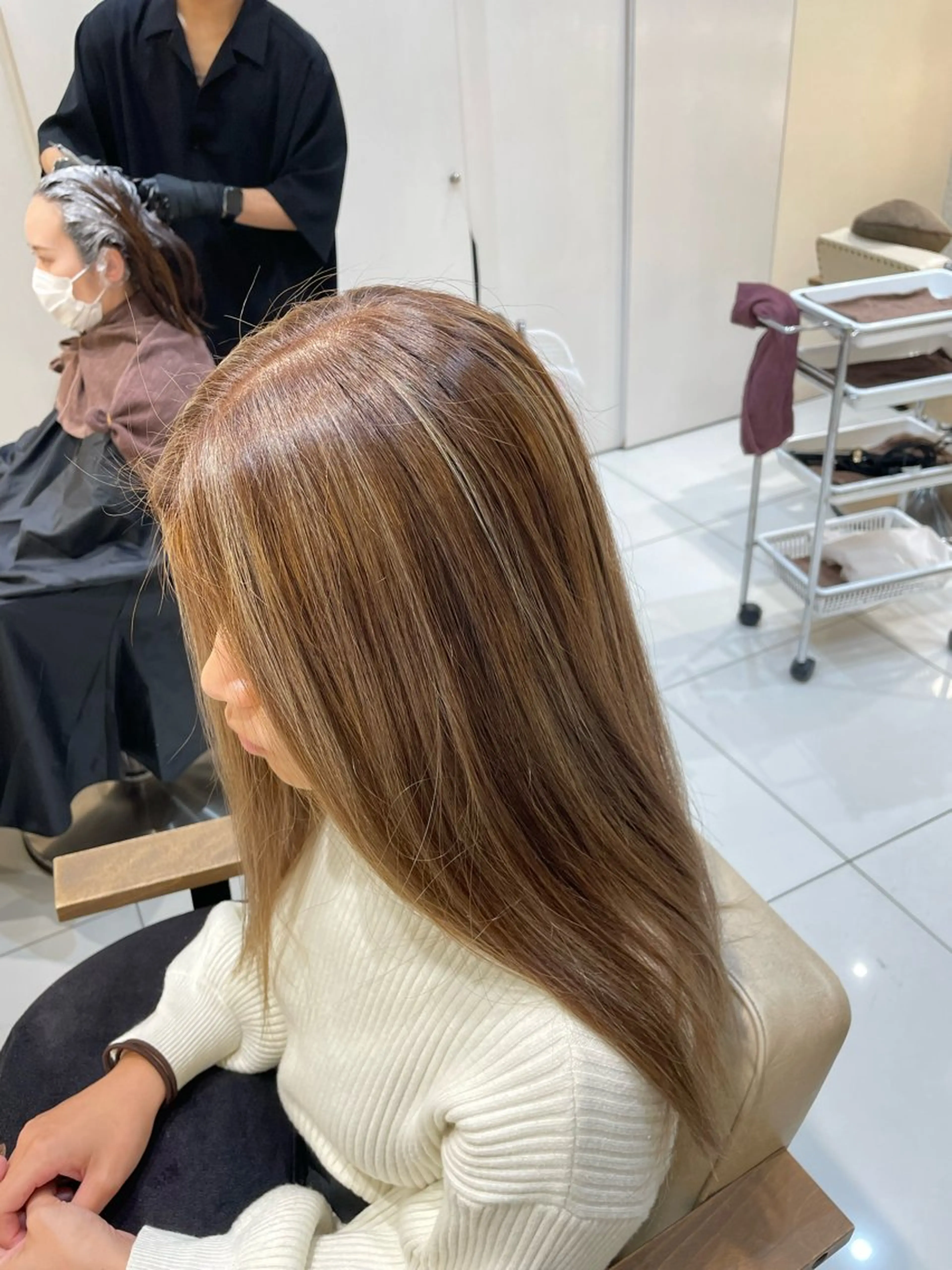 ロング カラー ハイライトカラー ハイライト 本厚木パーマ&ブリー チ特化メンズショートのヘアスタイル