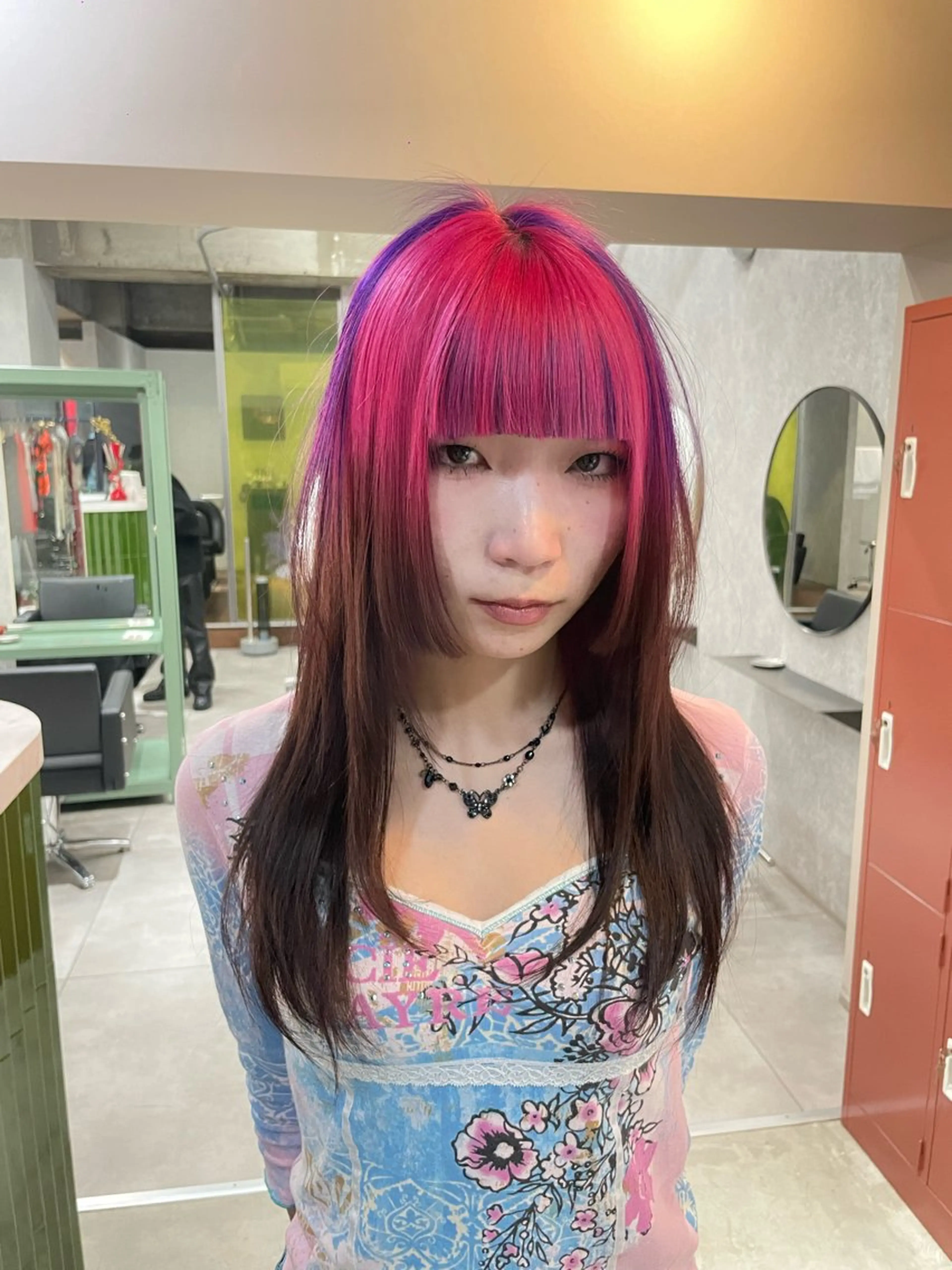 ロング ヘアカラー ハイトーン/メンズ/ デザイン/梅田/ミユのヘアスタイル