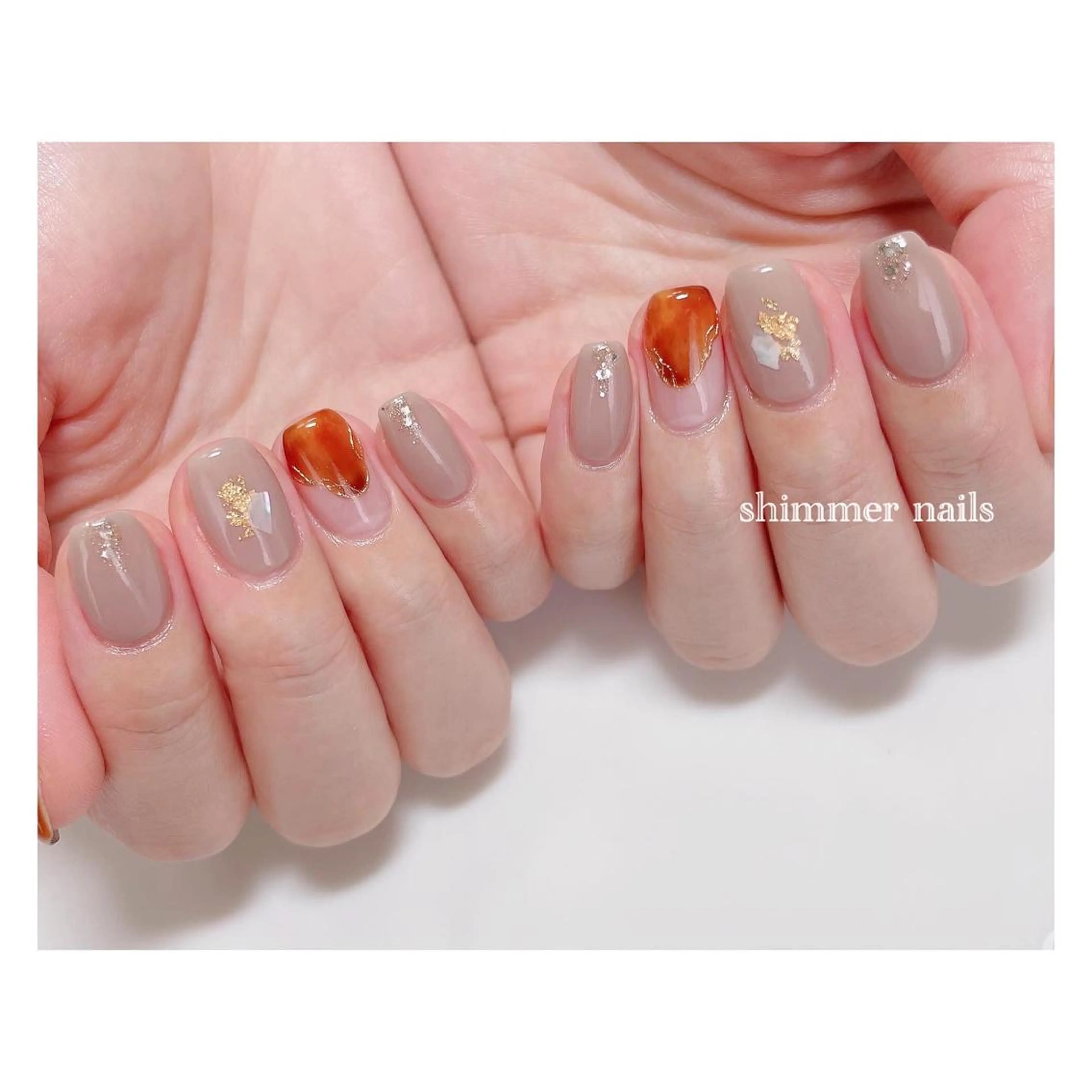 ネイル べっ甲ネイル shimmer nailsのネイルデザイン