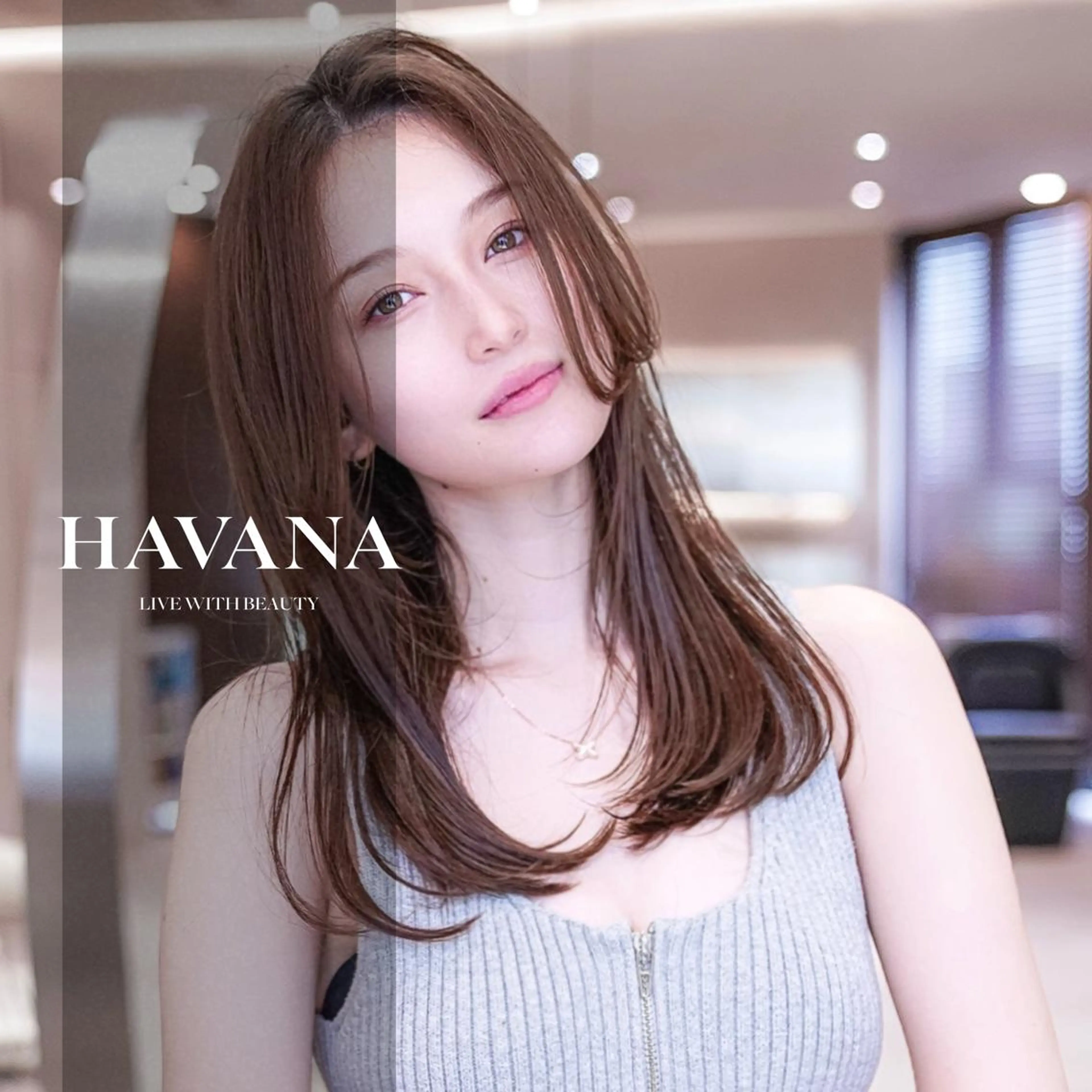 セミロング カラー カット ヘアカラー トリートメント １HAVANA.渋谷 【レイヤー/韓国】のヘアスタイル