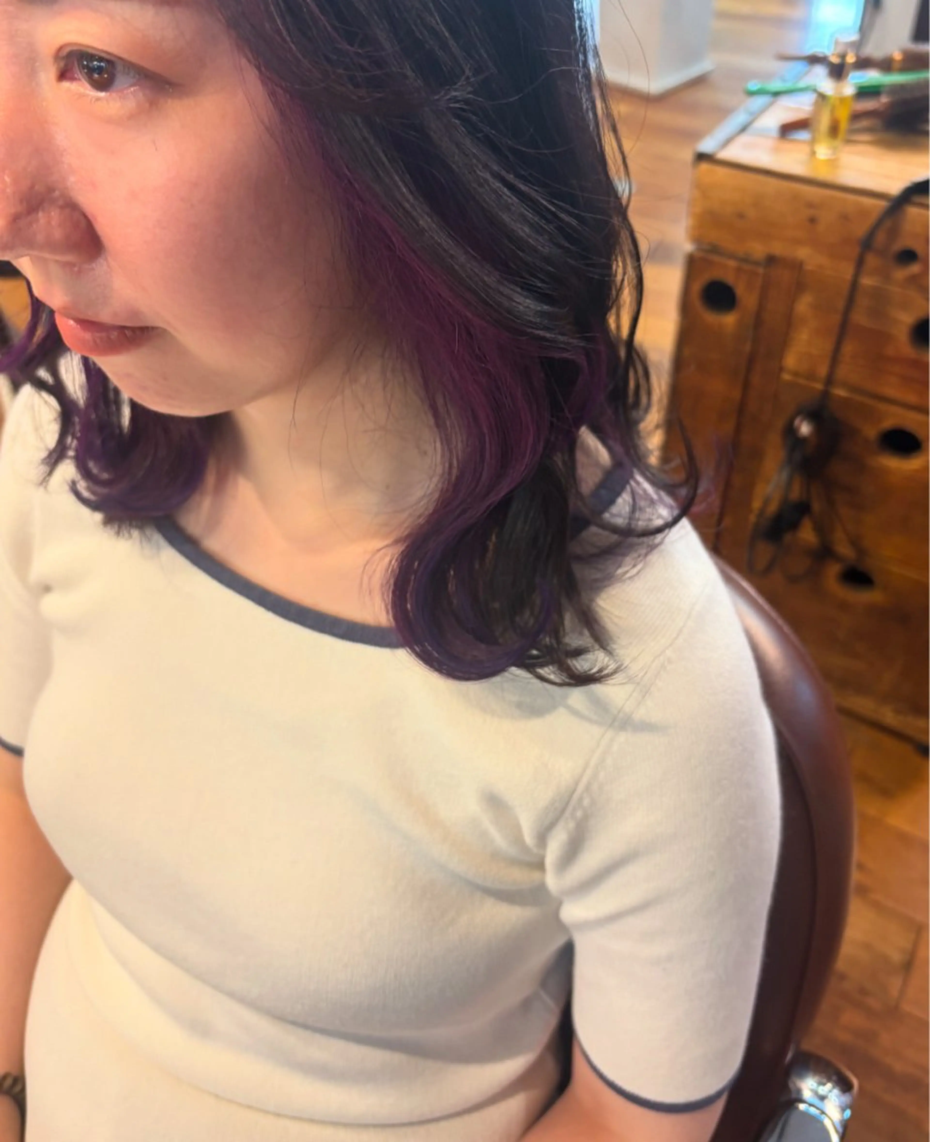 ミディアム カラー ブリーチ 顔周りカット ヘアカラー NAGONSTYLE 田村　莉生のヘアスタイル