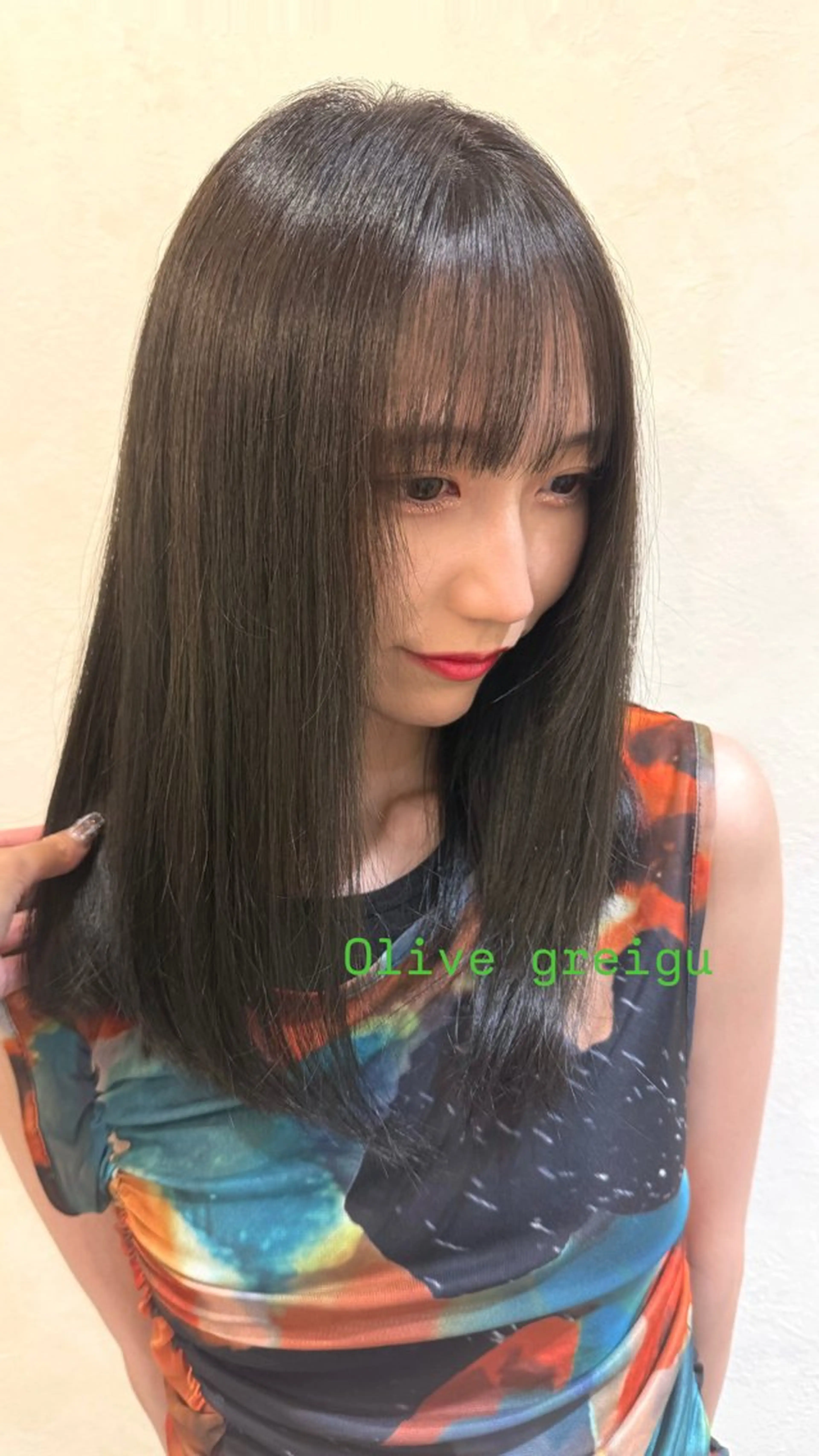 セミロング カラー カット ヘアカラー Misaki/坂戸/ 艶カラーのヘアスタイル