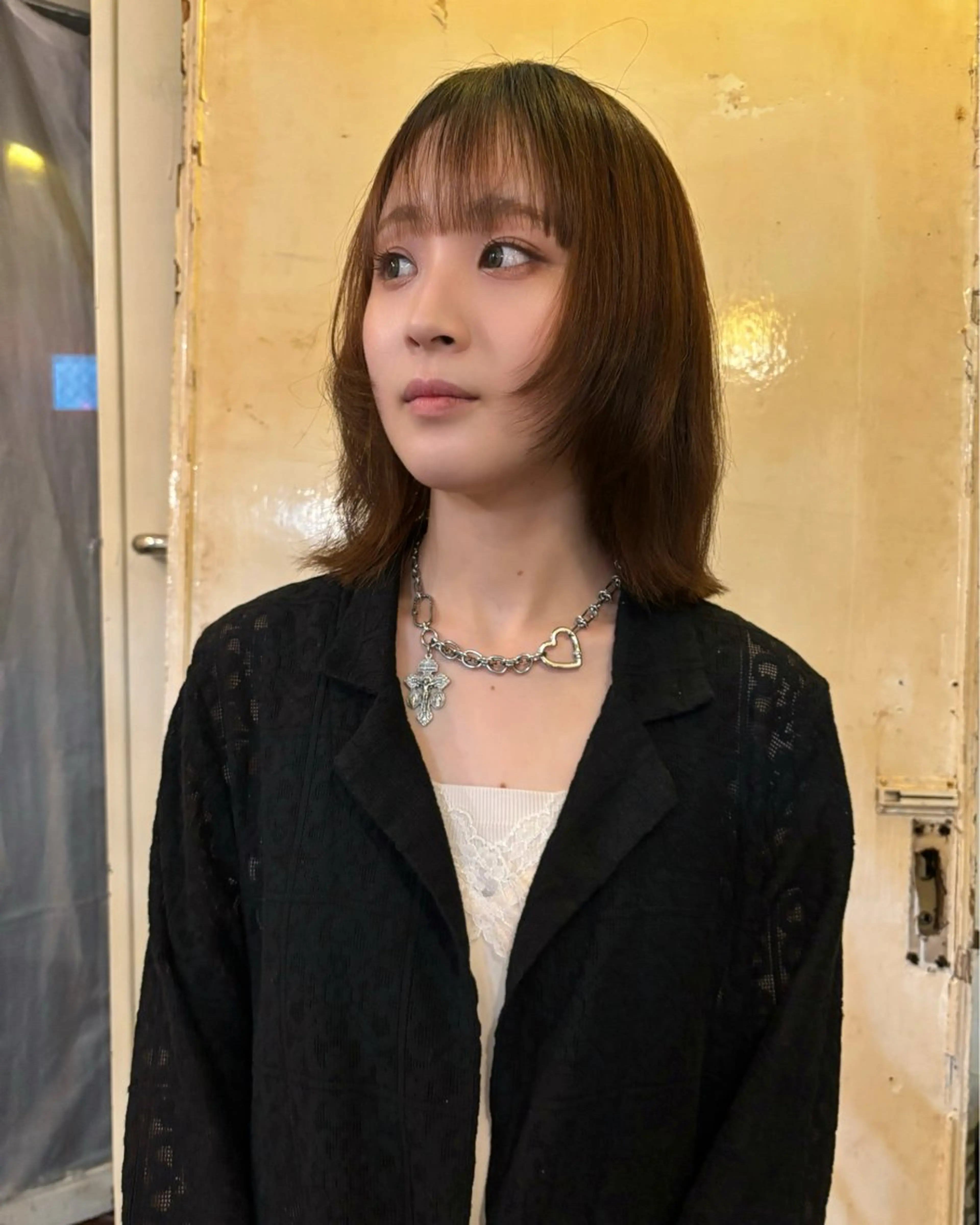 ミディアム ヒラカホ/ ブリーチ/似合わせのヘアスタイル