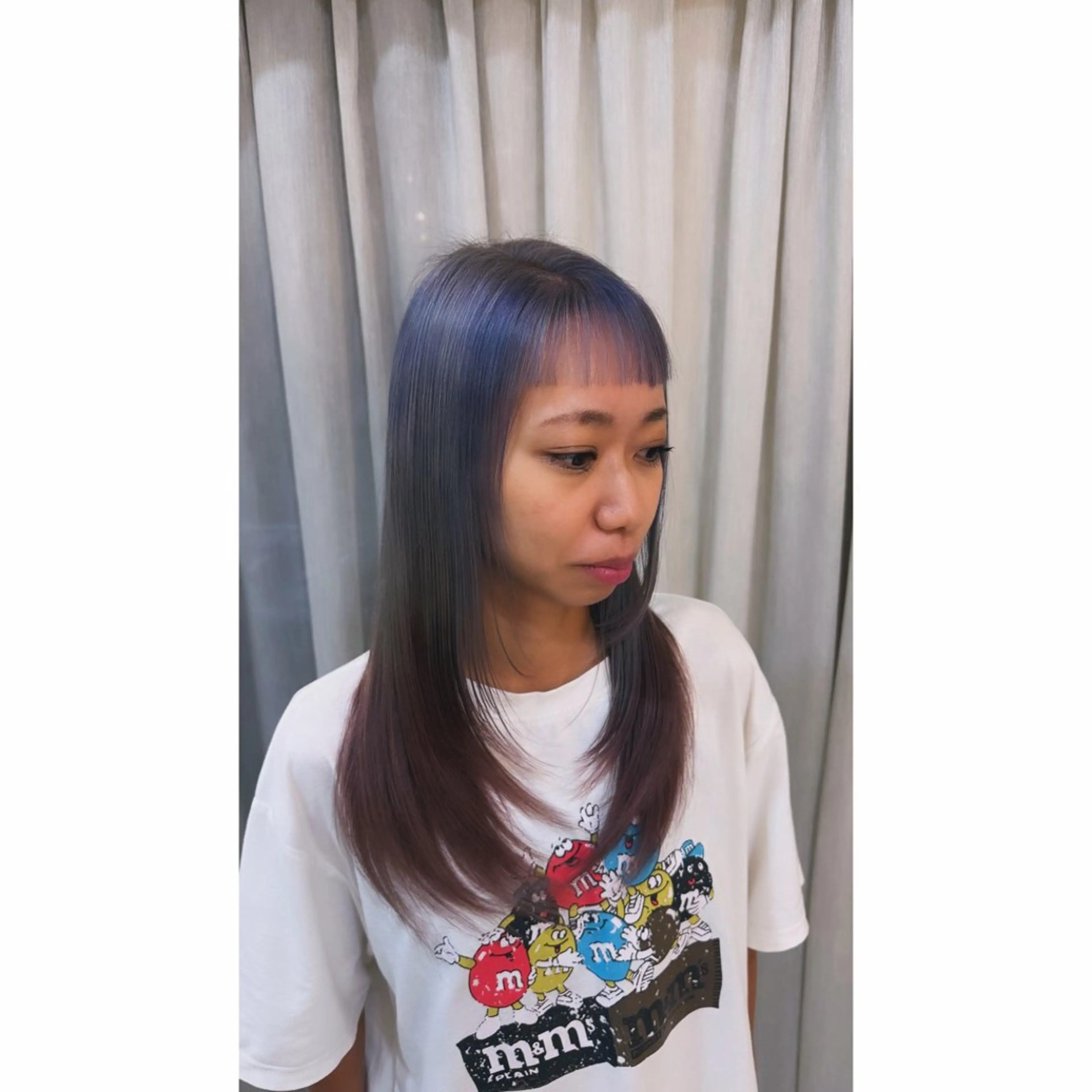 セミロング カラー デザインカラー シルバー カット ヘアカラー トリートメント beaute錦糸町 🦖⋆͛yuka💚のヘアスタイル