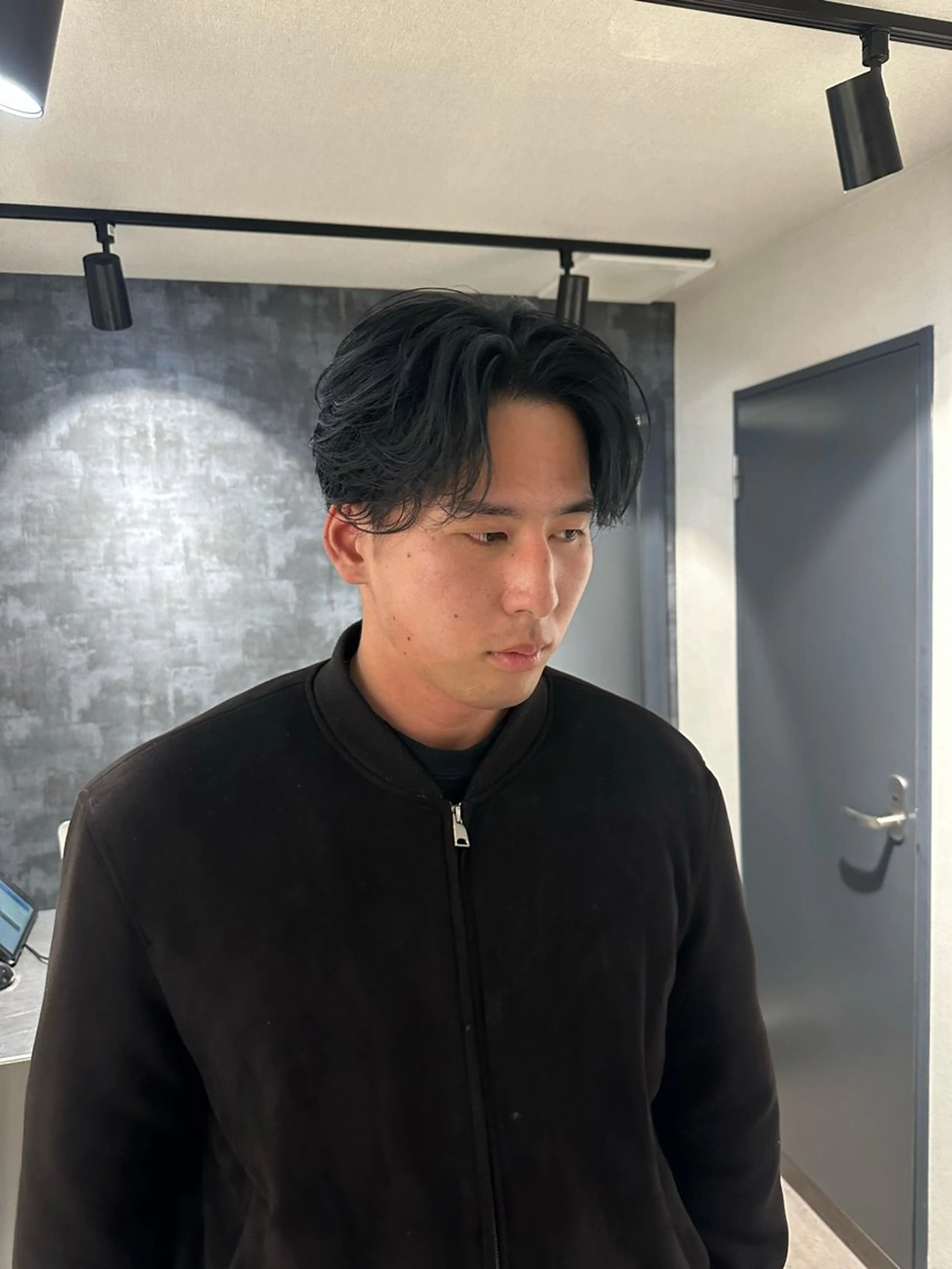 ミディアム パーマ メンズ センターパート 💈原宿指名No.1 センターパート💈のヘアスタイル