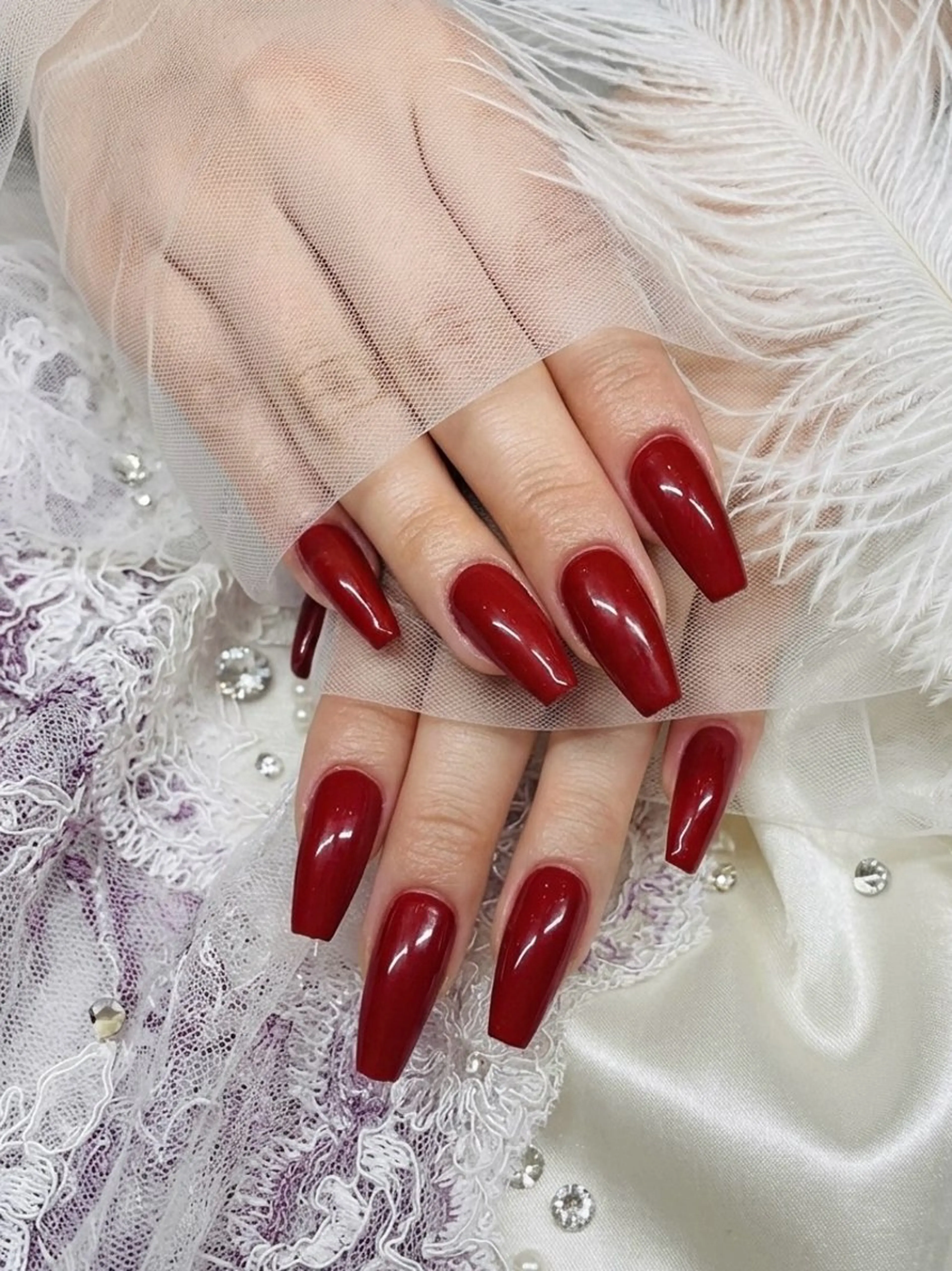 ネイル ジェルネイル 赤色 ハンドネイル TUNEHA堂 (チュネハドウ)のネイルデザイン