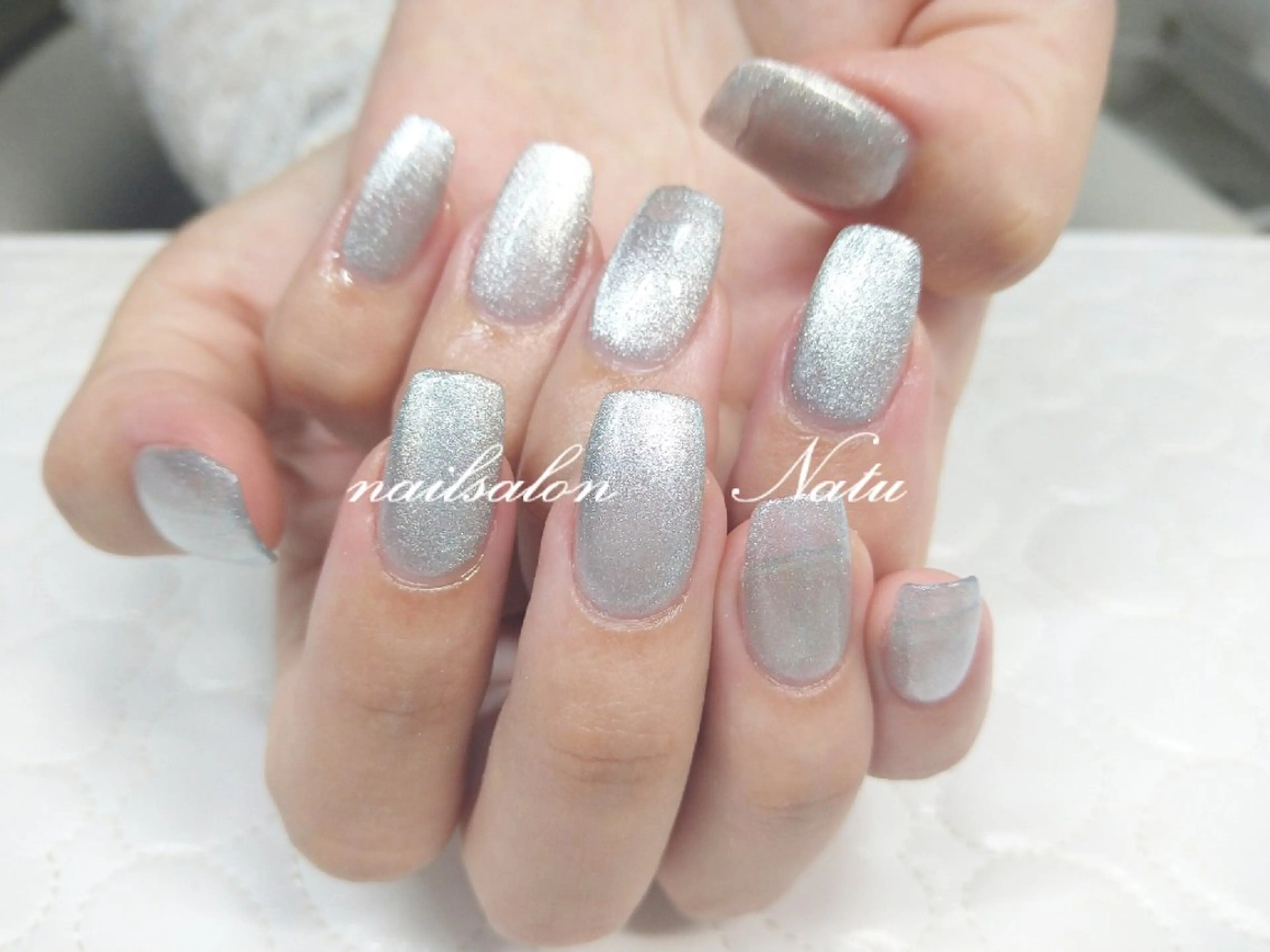 ネイル 長さ出し マグネットネイル スクエアネイル nailsalon　 Natuのネイルデザイン