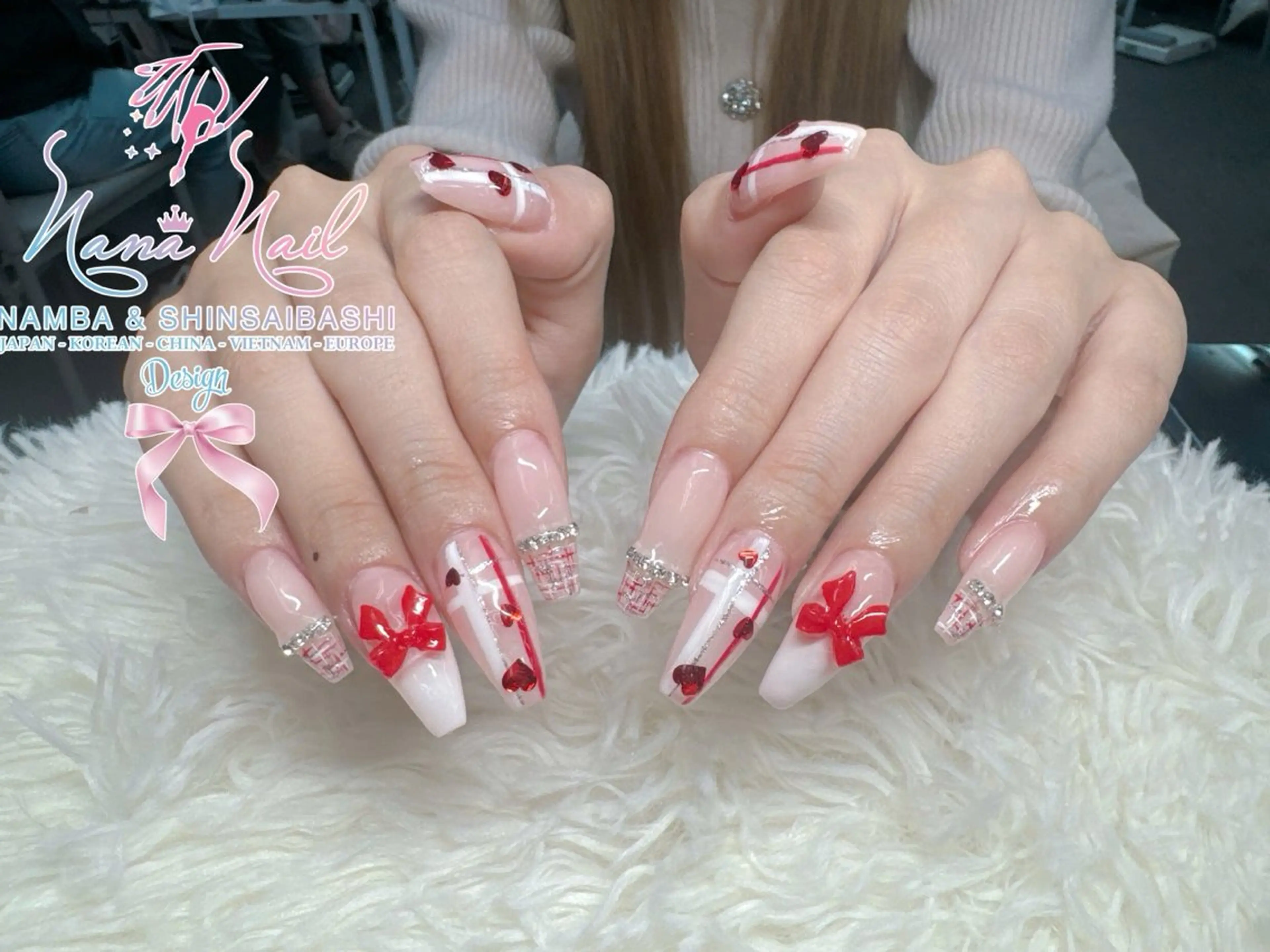 ネイル チークネイル 桜ネイル フラッシュネイル フットネイル ジェルネイル ハンドネイル リナネイル アメ村心斎橋店のネイルデザイン