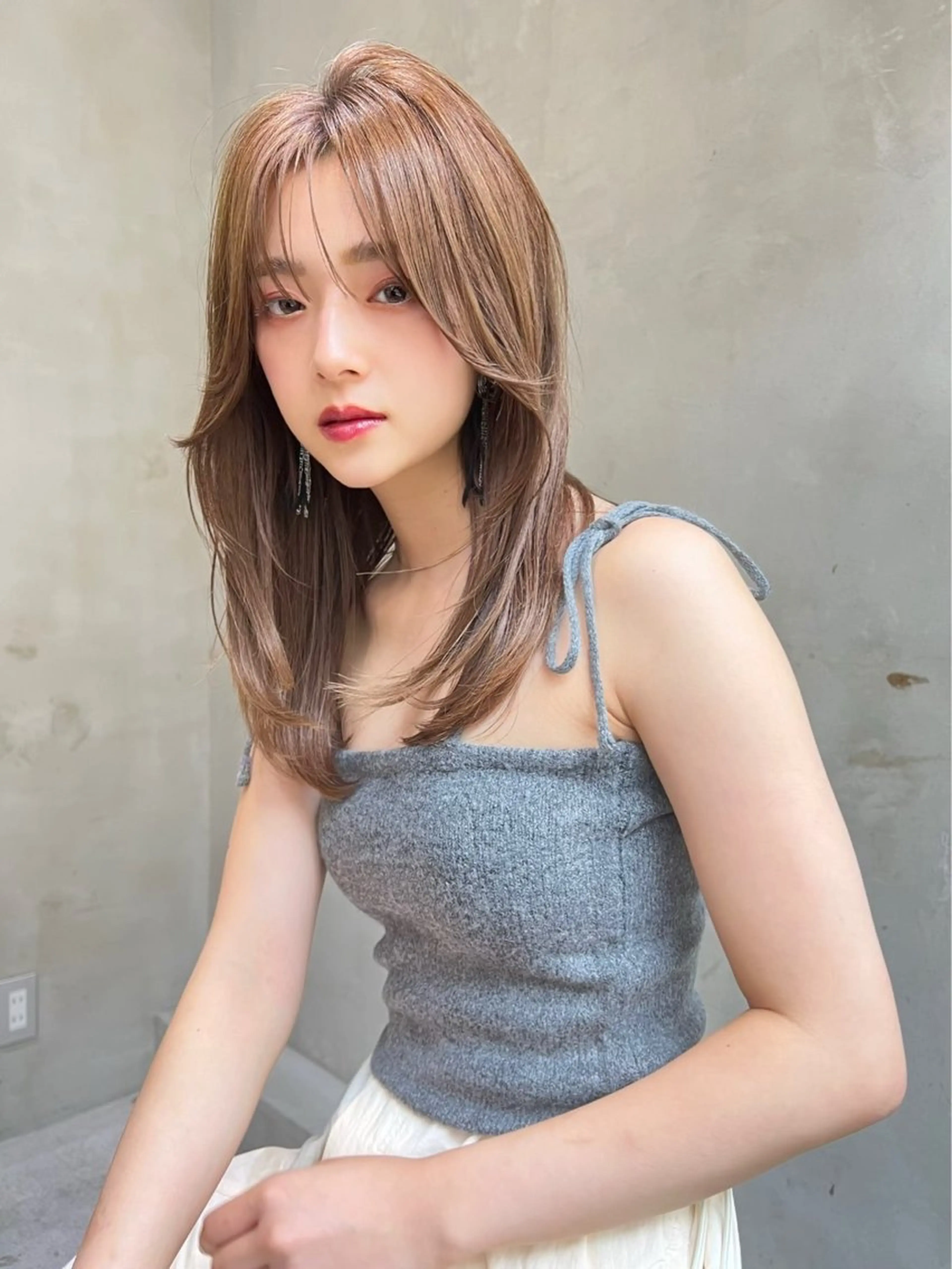 ミディアム カラー ヘアアレンジ ヘアカラー トリートメント 菅宮 皐のヘアスタイル