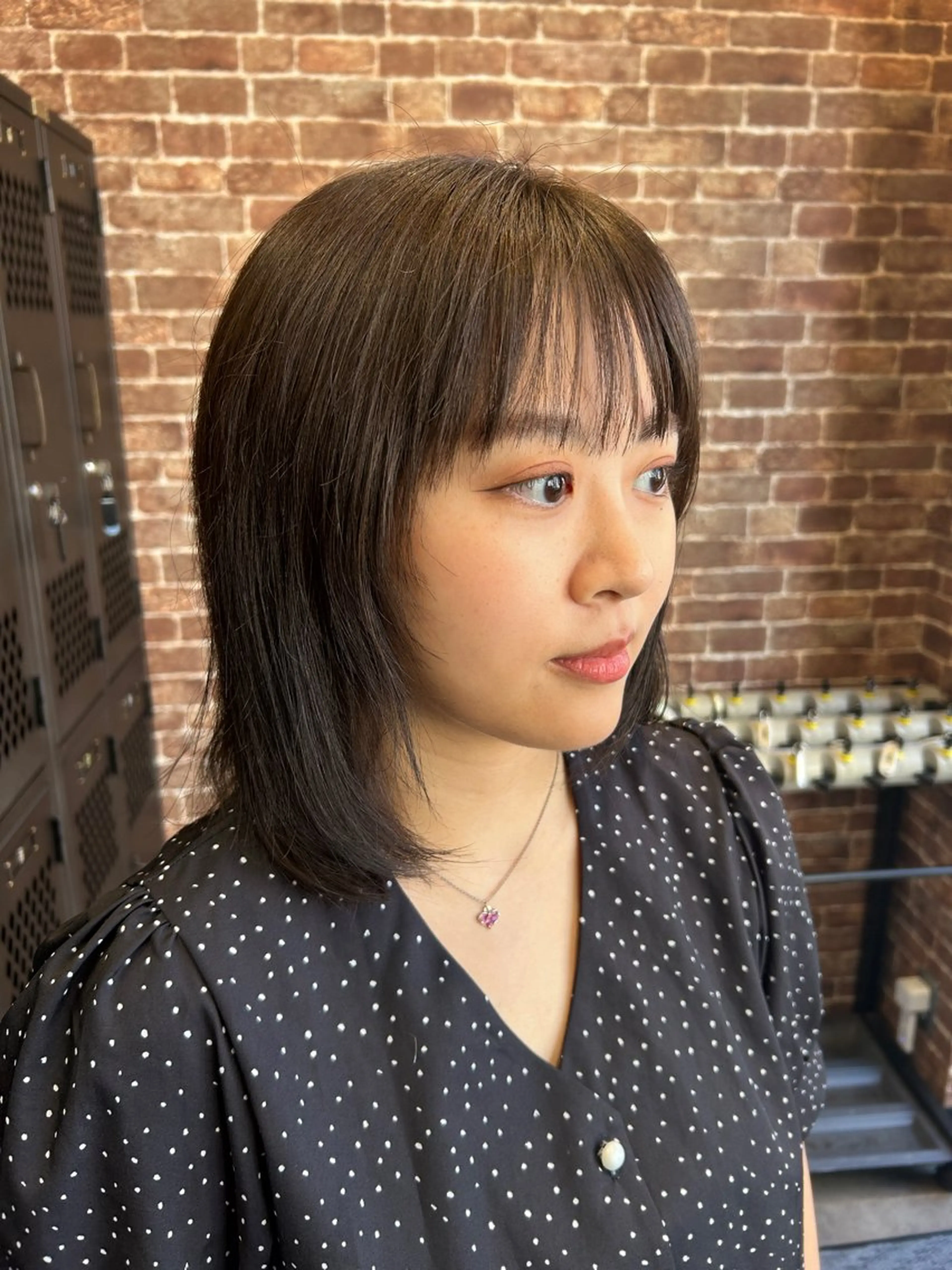ミディアム カラー カット 久木原 ゆりのヘアスタイル