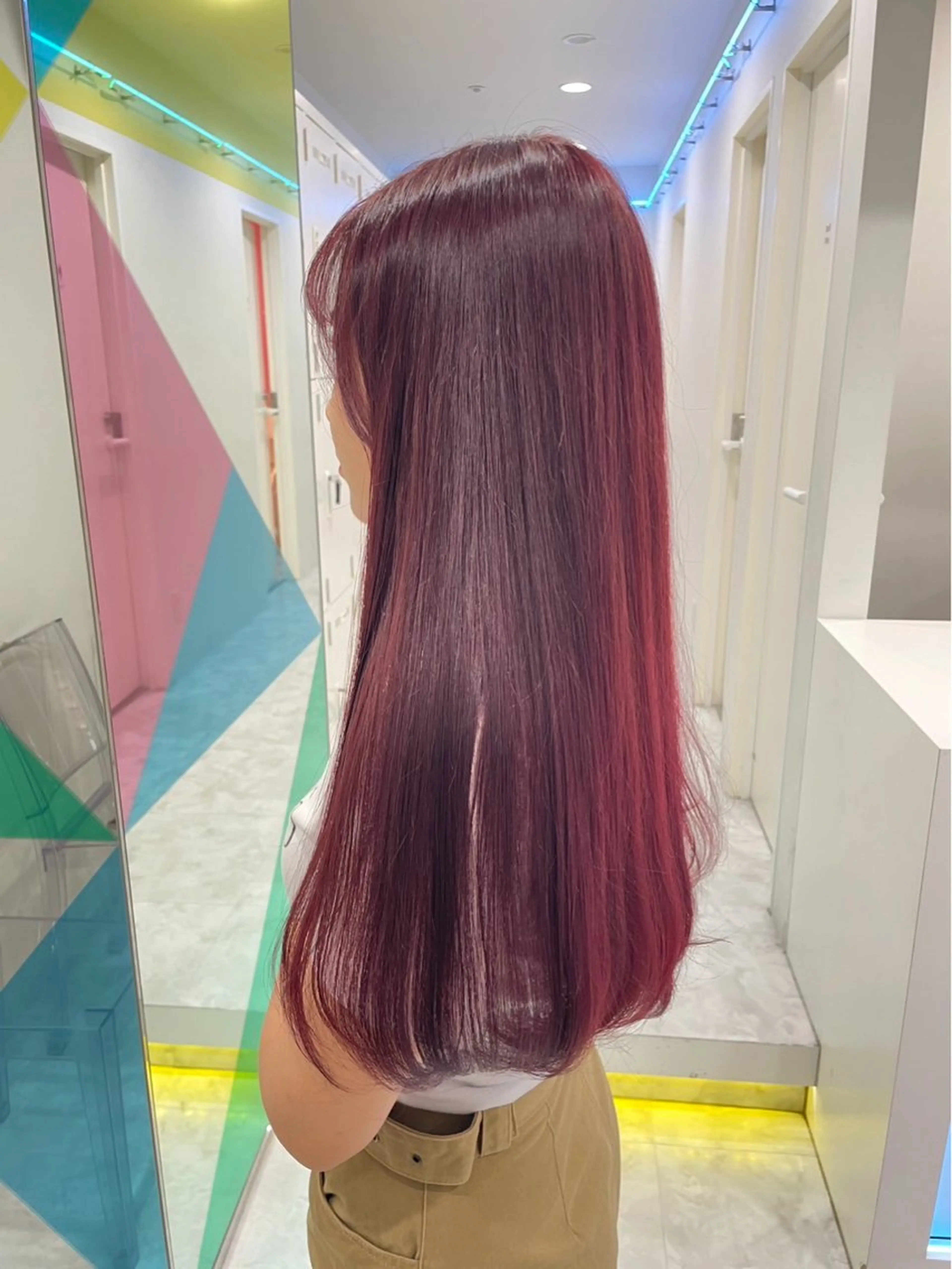 ロング カラー レッドカラー メンズ特化/上野 暖色カラー ダイチのヘアスタイル