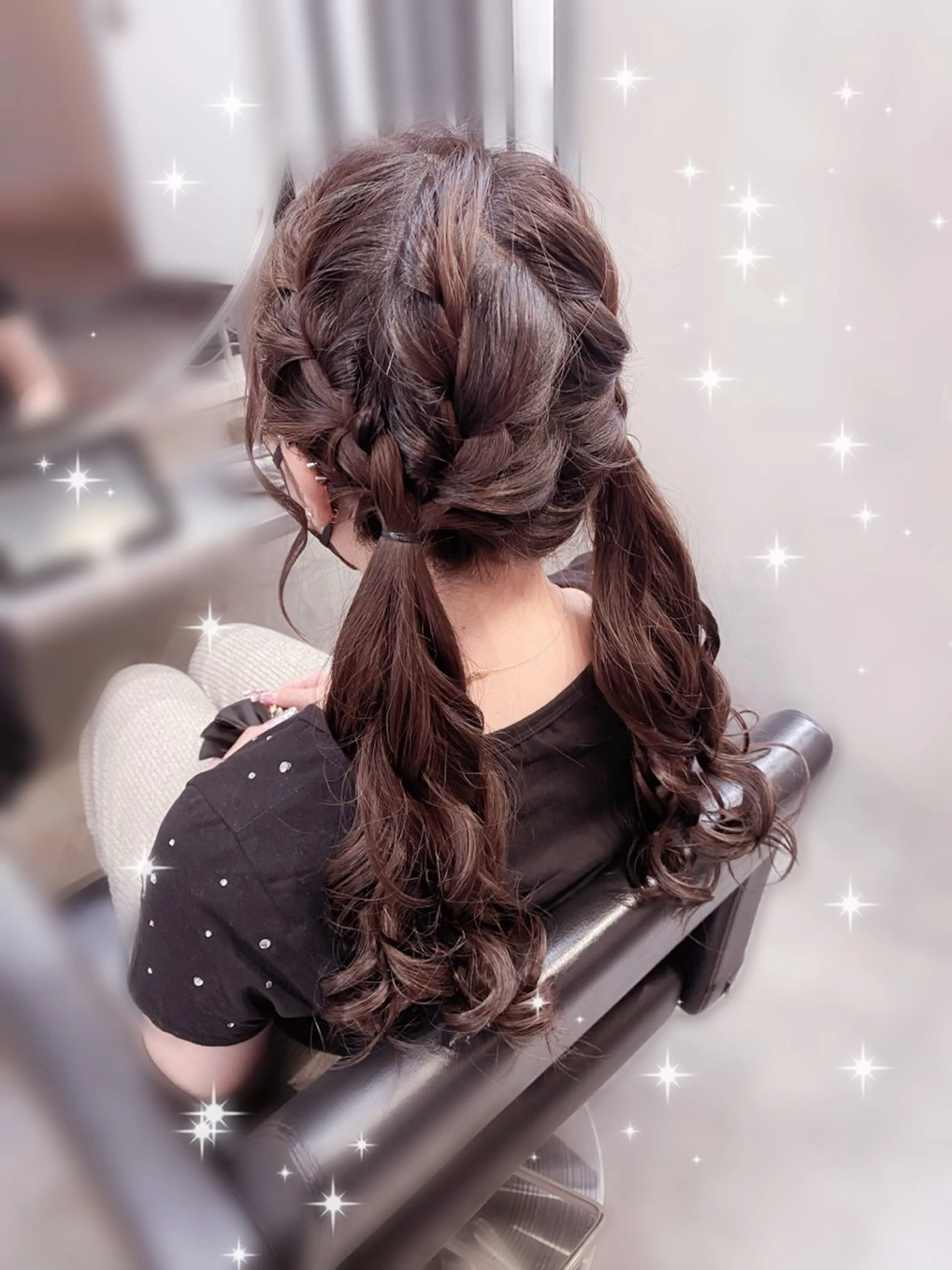 ロング ツインテール ヘアセット ななみ/博多/ ブリーチ/髪質改善のヘアスタイル