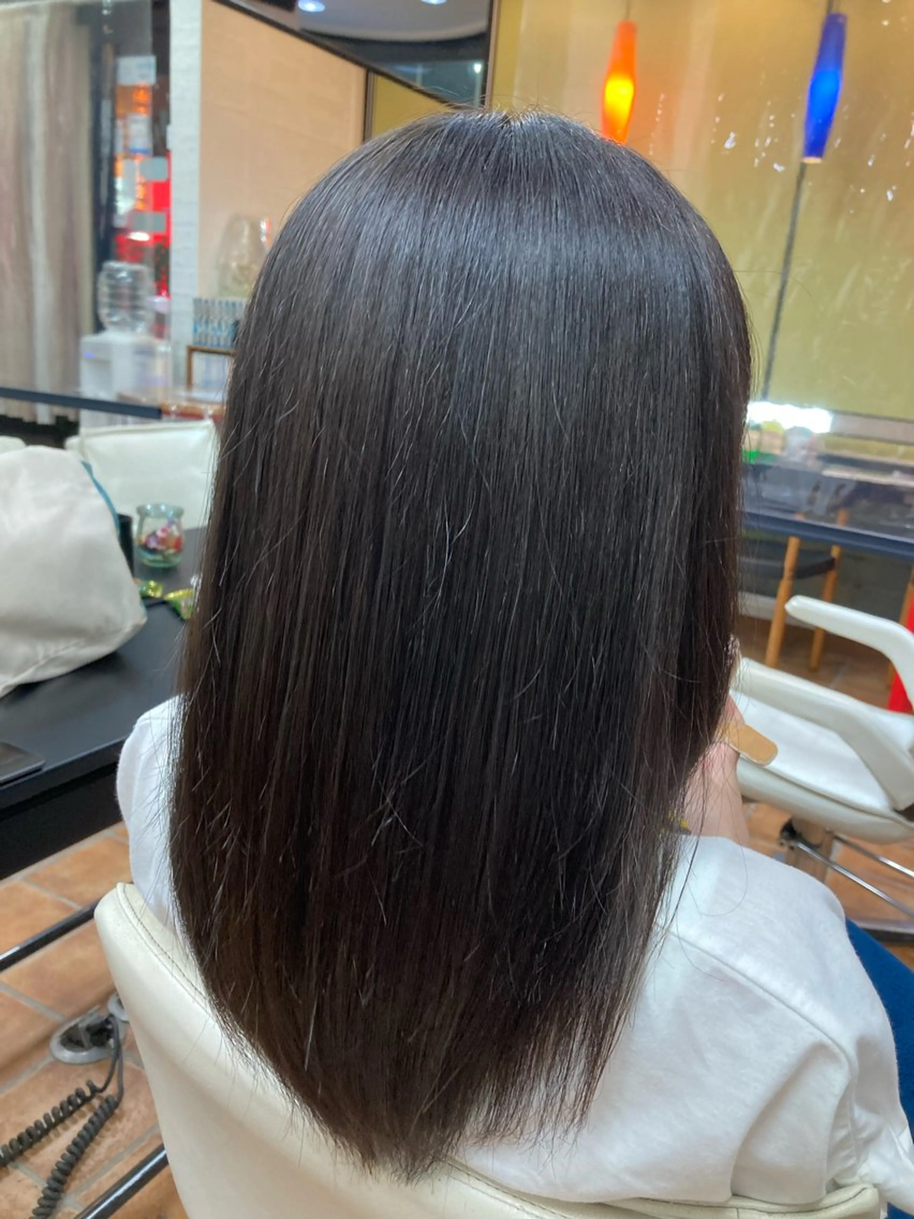ミディアム カラー 縮毛矯正 カット ヘアカラー トリートメント 縮毛矯正/ /関内/あべももこのヘアスタイル