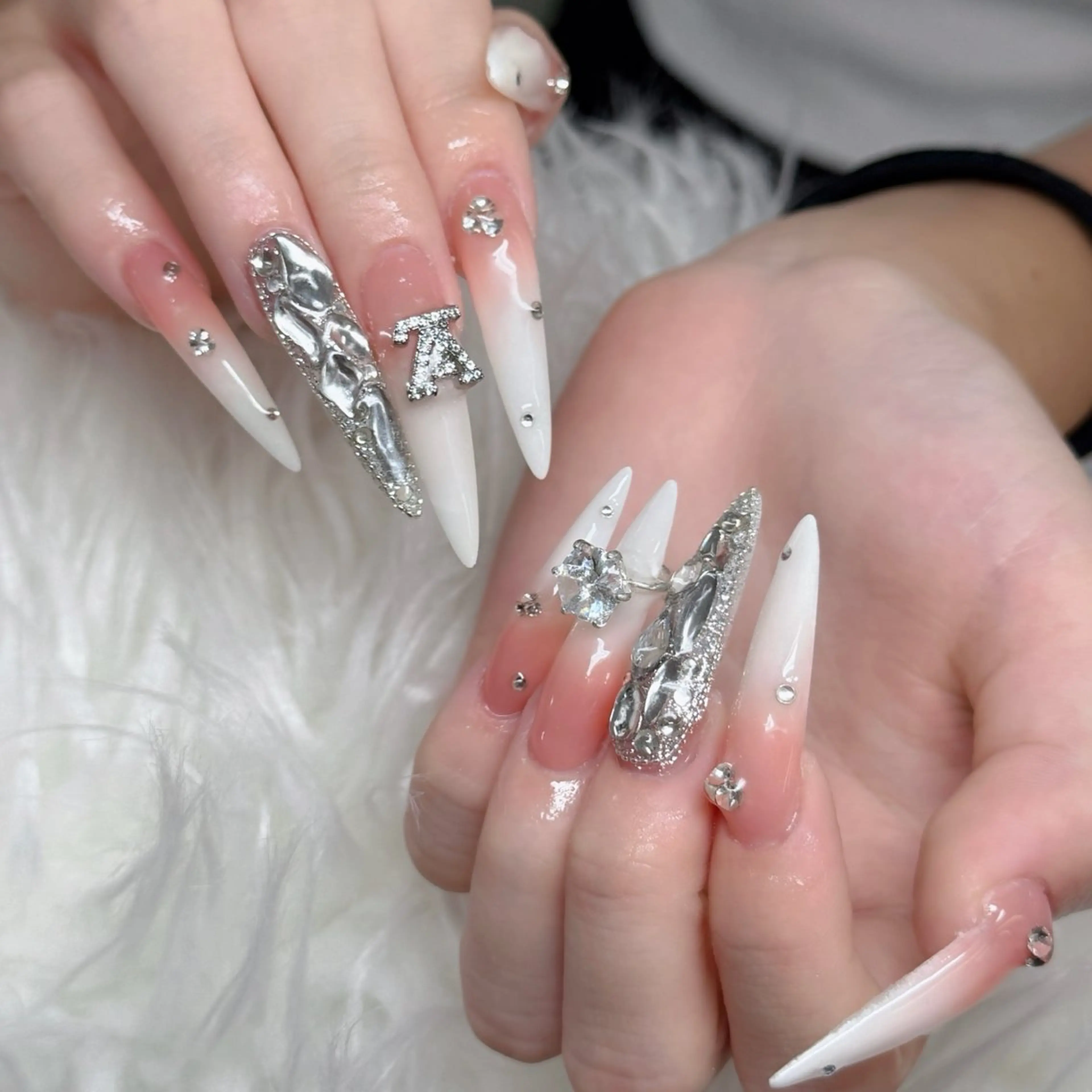 ネイル フットネイル フレンチネイル グラデーション 韓国ネイル ロングネイル ハンドネイル Hani Nail Salonのネイルデザイン