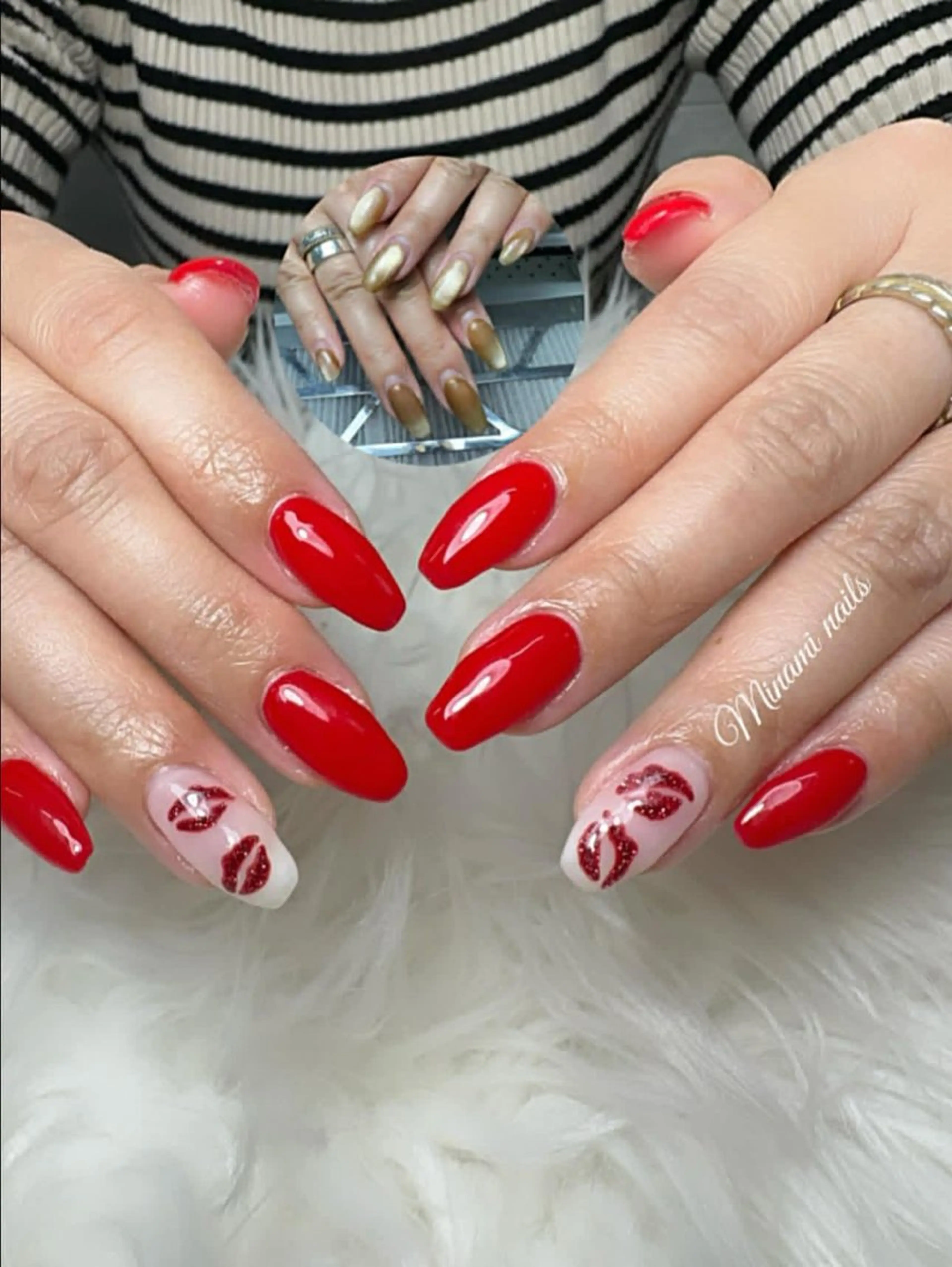 ネイル アートネイル オーロラネイル ガーリー キラキラネイル 韓国ネイル ハンドネイル Minami Nailsのネイルデザイン