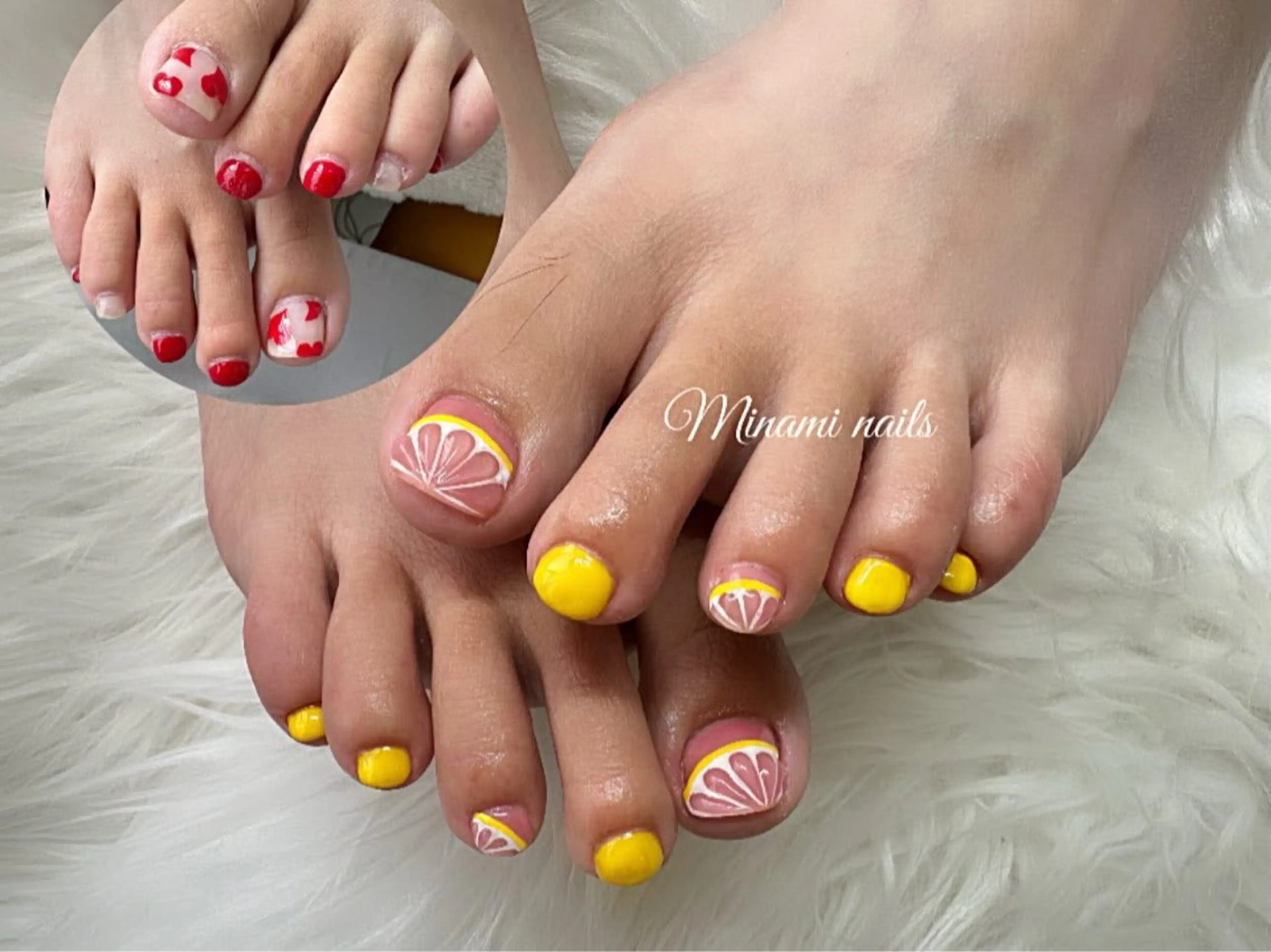 ネイル フットネイル 黄色 Minami Nailsのネイルデザイン
