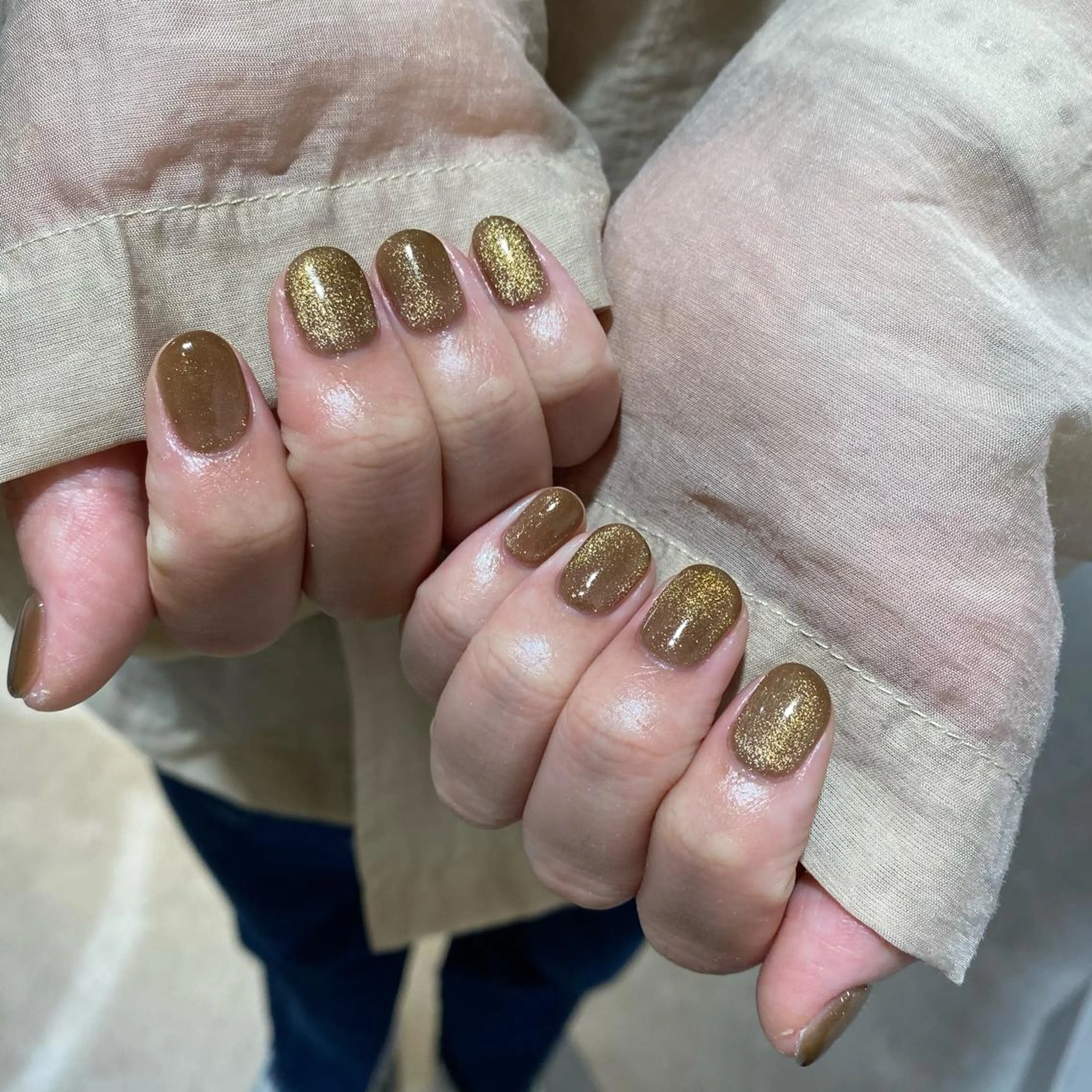 ネイル マグネットネイル マグネットワンカラー ワンカラーネイル ハンドネイル Trico Antique所属・岩本 杏のネイルデザイン