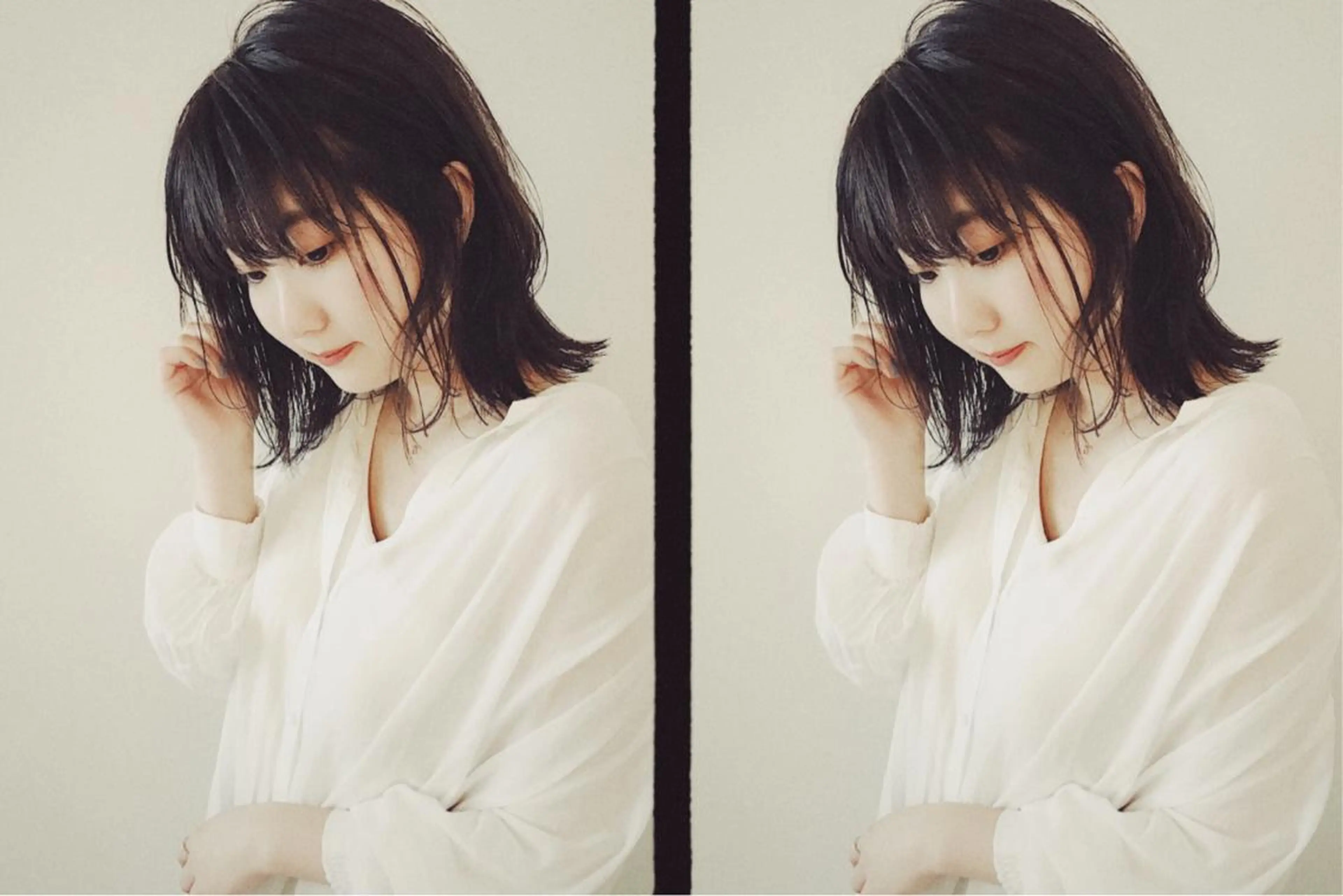 ミディアム カラー カット ヘアカラー 市川 千夏のヘアスタイル