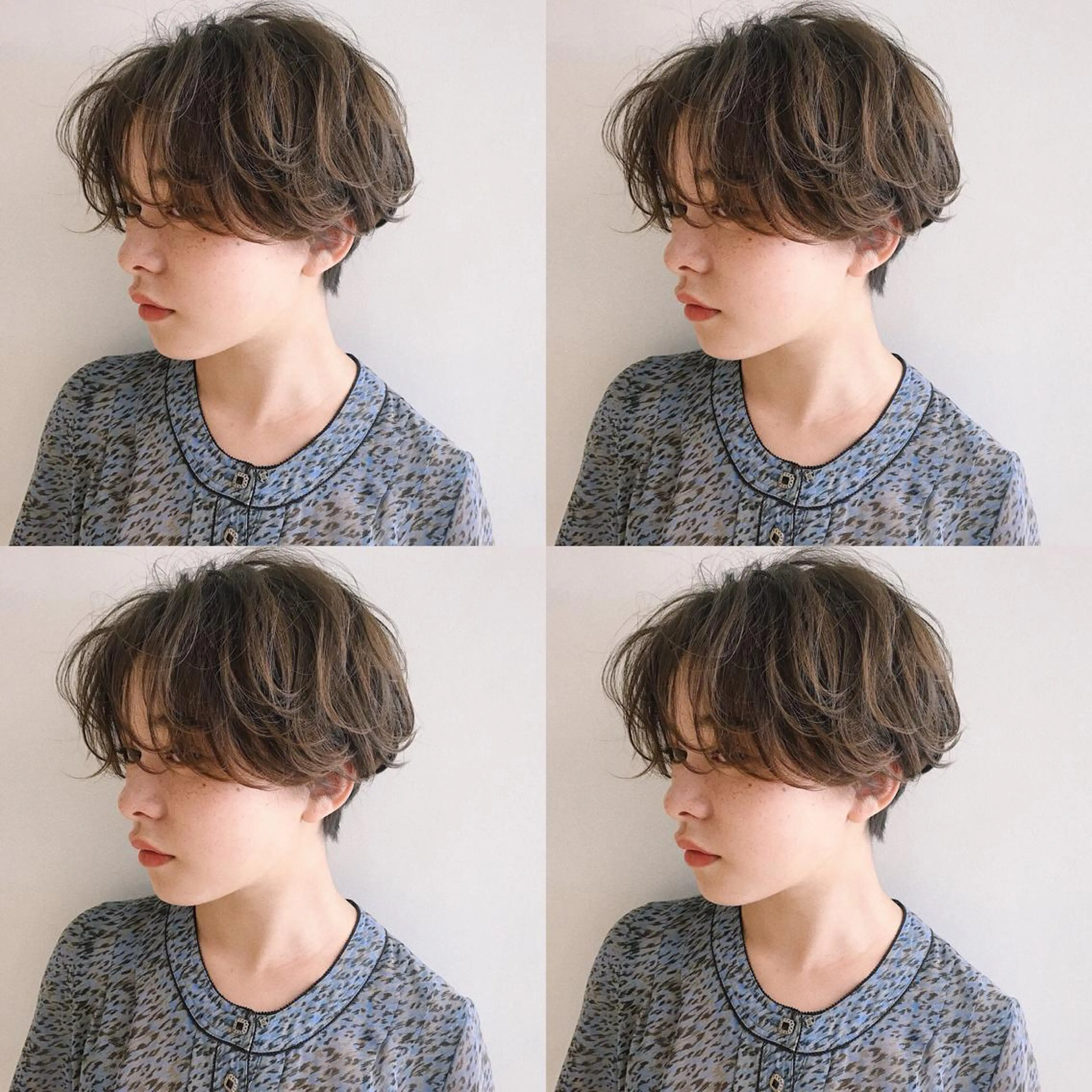 ショート カラー パーマ ヘアアレンジ ハンサムショート ショートヘア 小顔カット カット ヘアセット 松田 亮葉のヘアスタイル