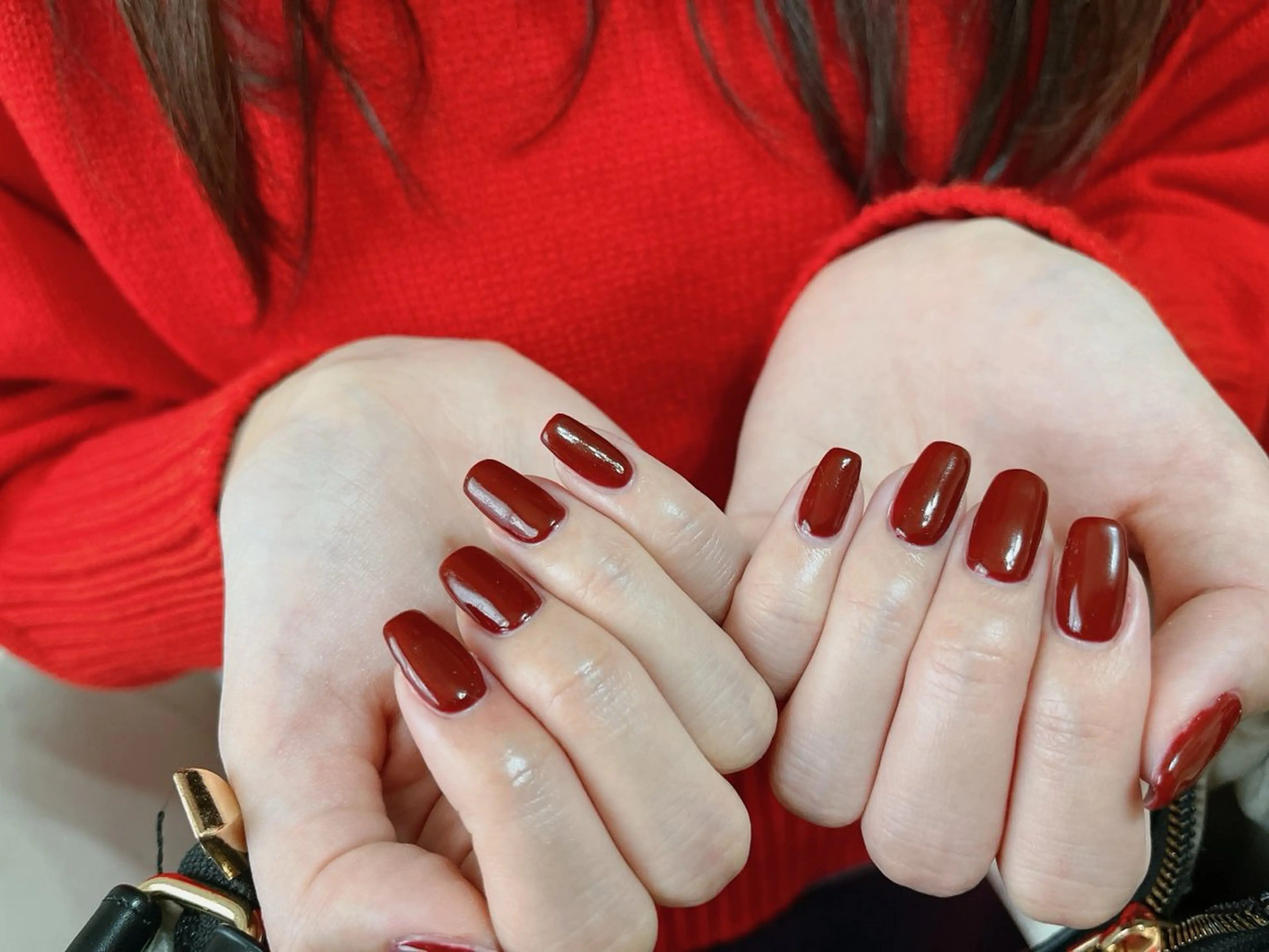 ネイル ジェルネイル 韓国ネイル ワンカラーネイル パラジェル 冬ネイル kikinail 溝の口のネイルデザイン