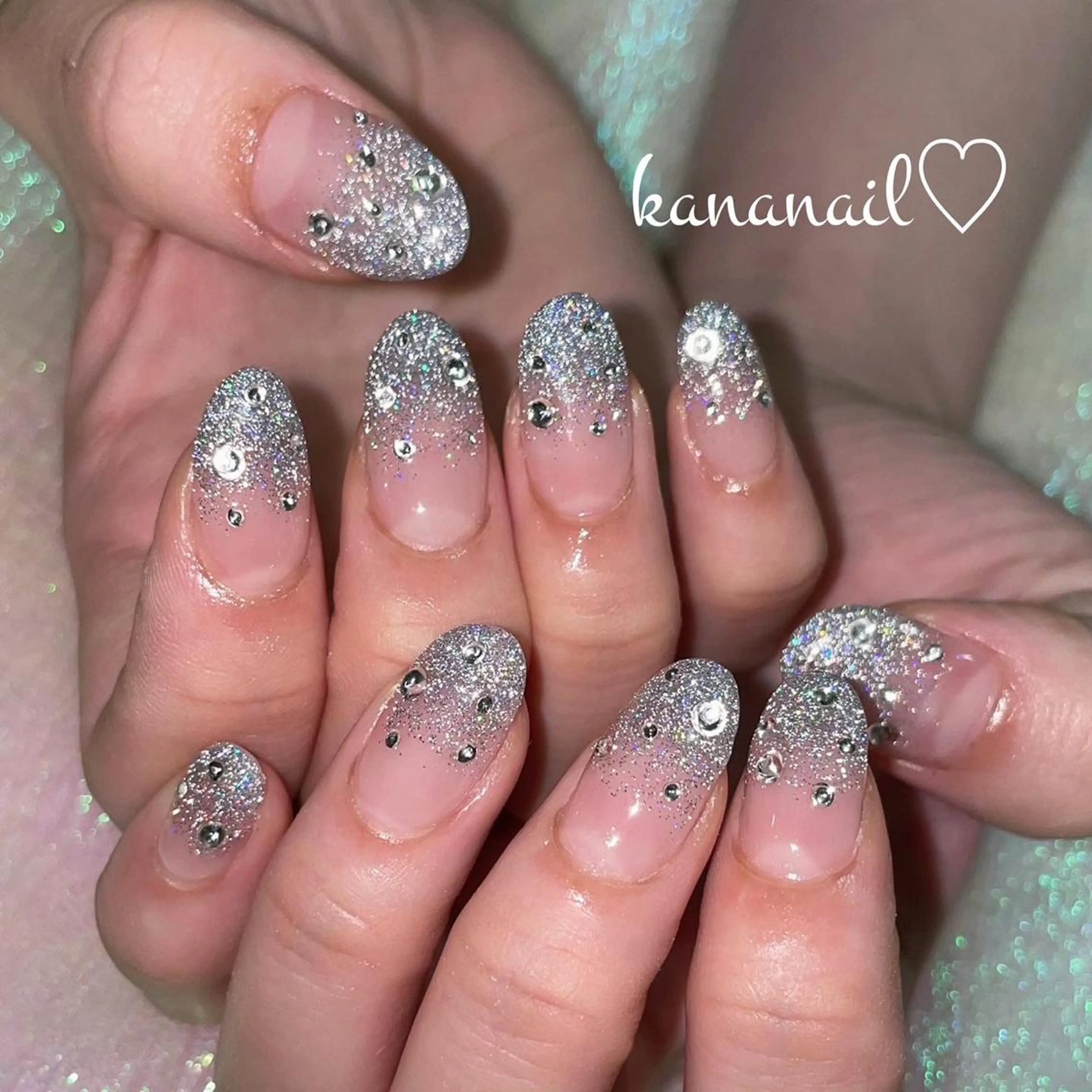 ネイル フラッシュネイル スカルプネイル ストーンネイル kananail ♡のネイルデザイン