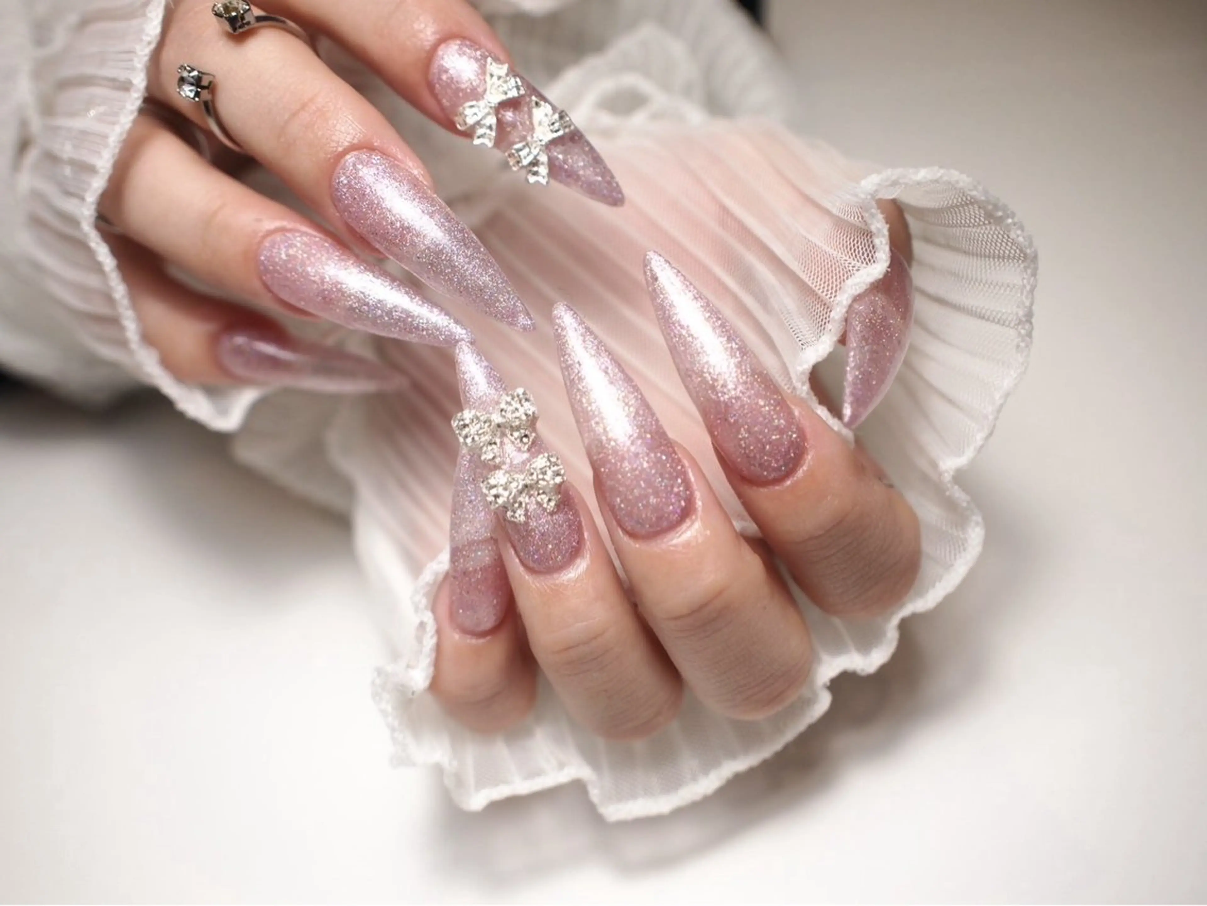 ネイル リボン 春ネイル 【ＯＲＧＡＮ】 nailのネイルデザイン