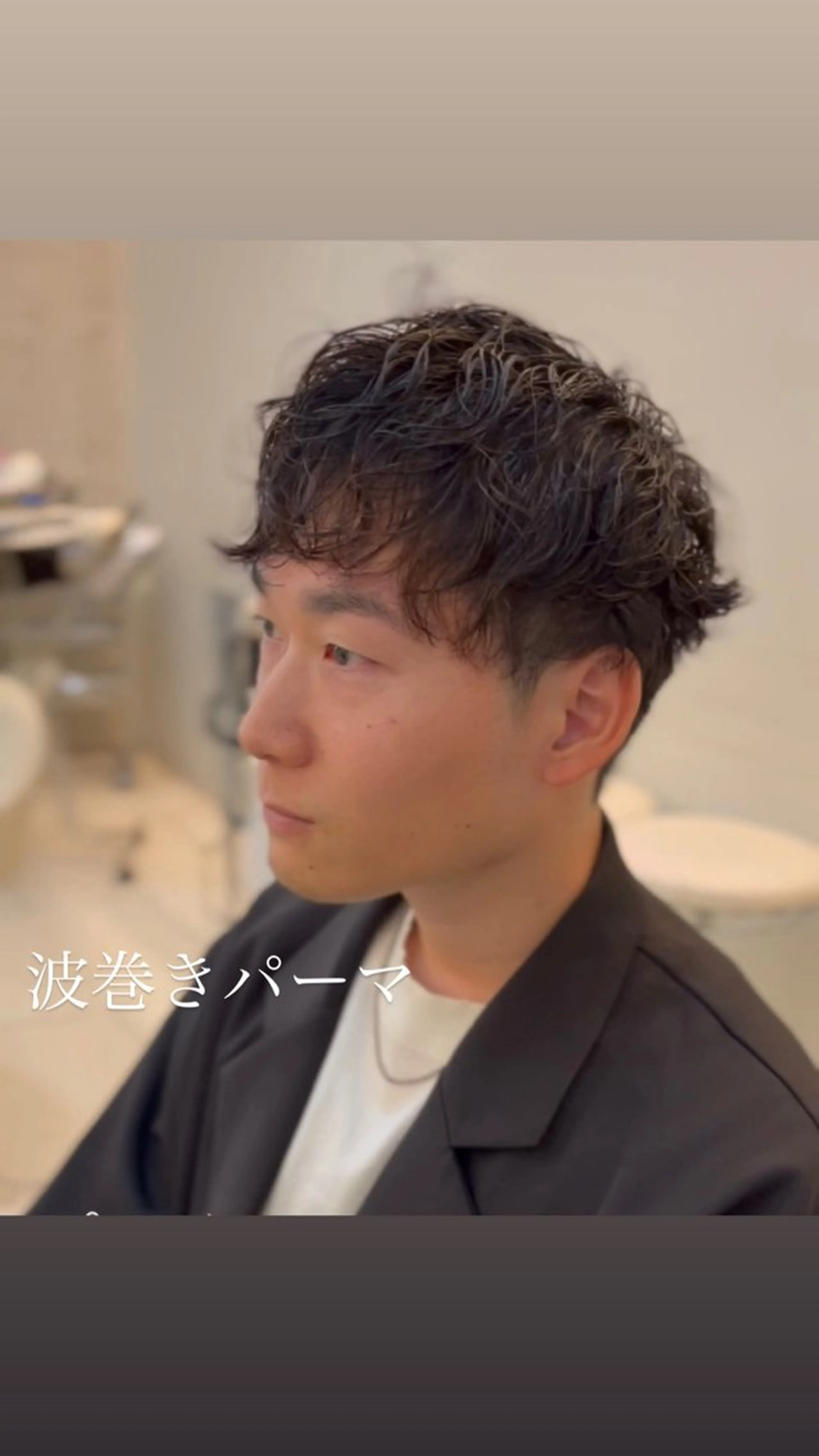 パーマ メンズ カット ヘアカラー パーマ 似合わせカット暖色 カラーhiyonaのヘアスタイル