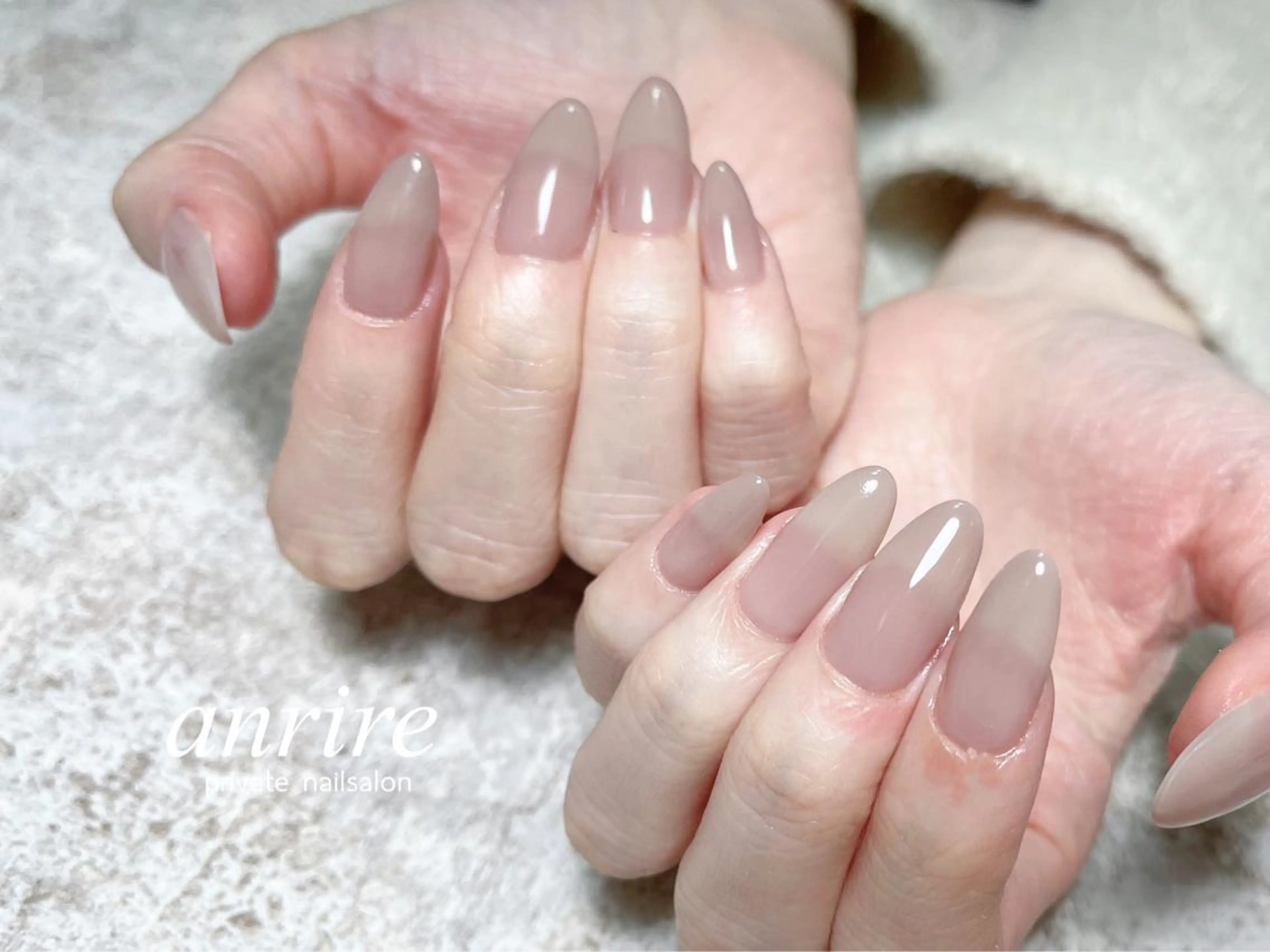 ネイル 長さ出し ジェルネイル ロングネイル ワンカラーネイル パラジェル ハンドネイル nailsalon anrireのネイルデザイン