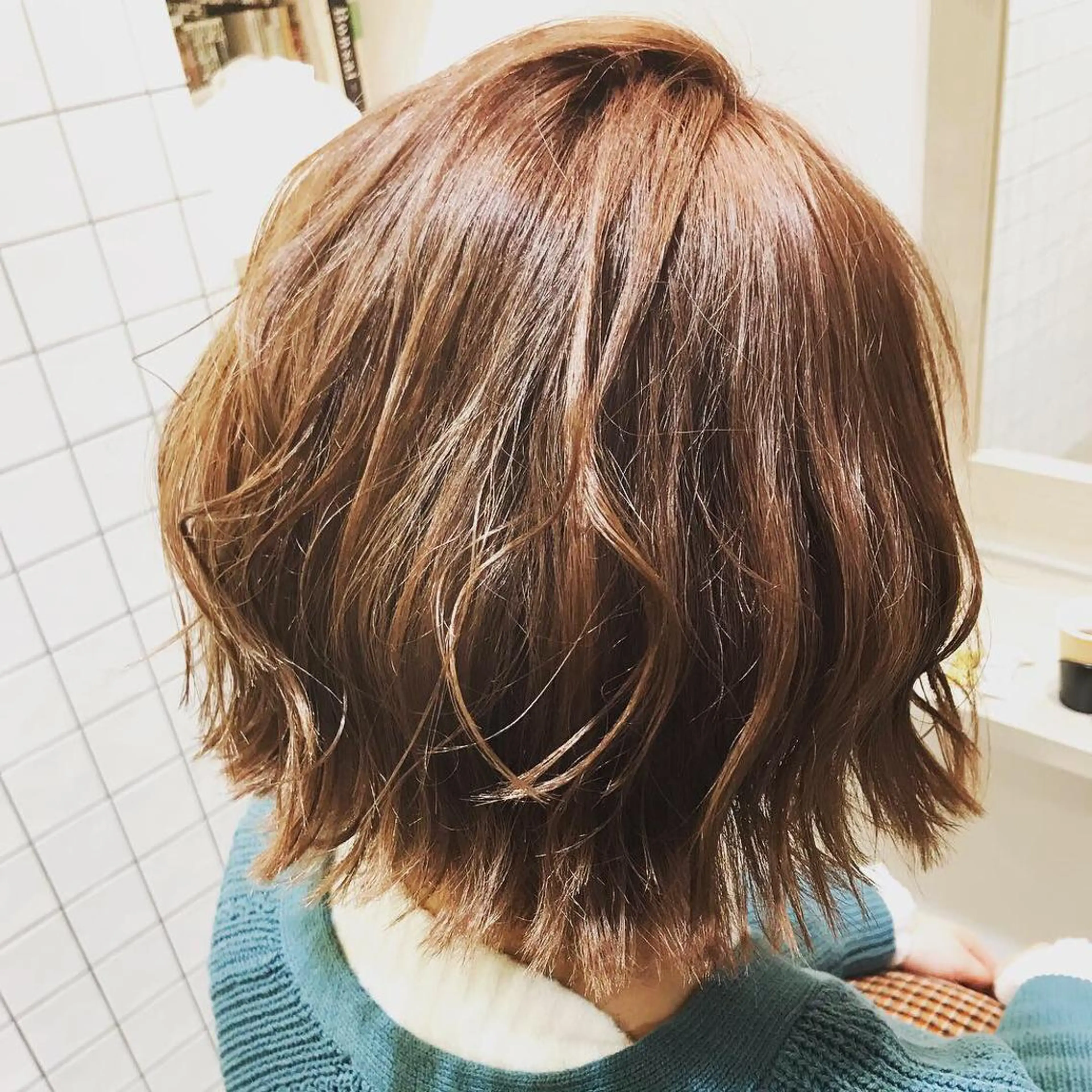 ショート カラー ショートボブ ブラウンカラー オレンジ オレンジブラウン ボブ カット ヘアカラー トリートメント ショート／透明感 カラー加治竜汰💡のヘアスタイル