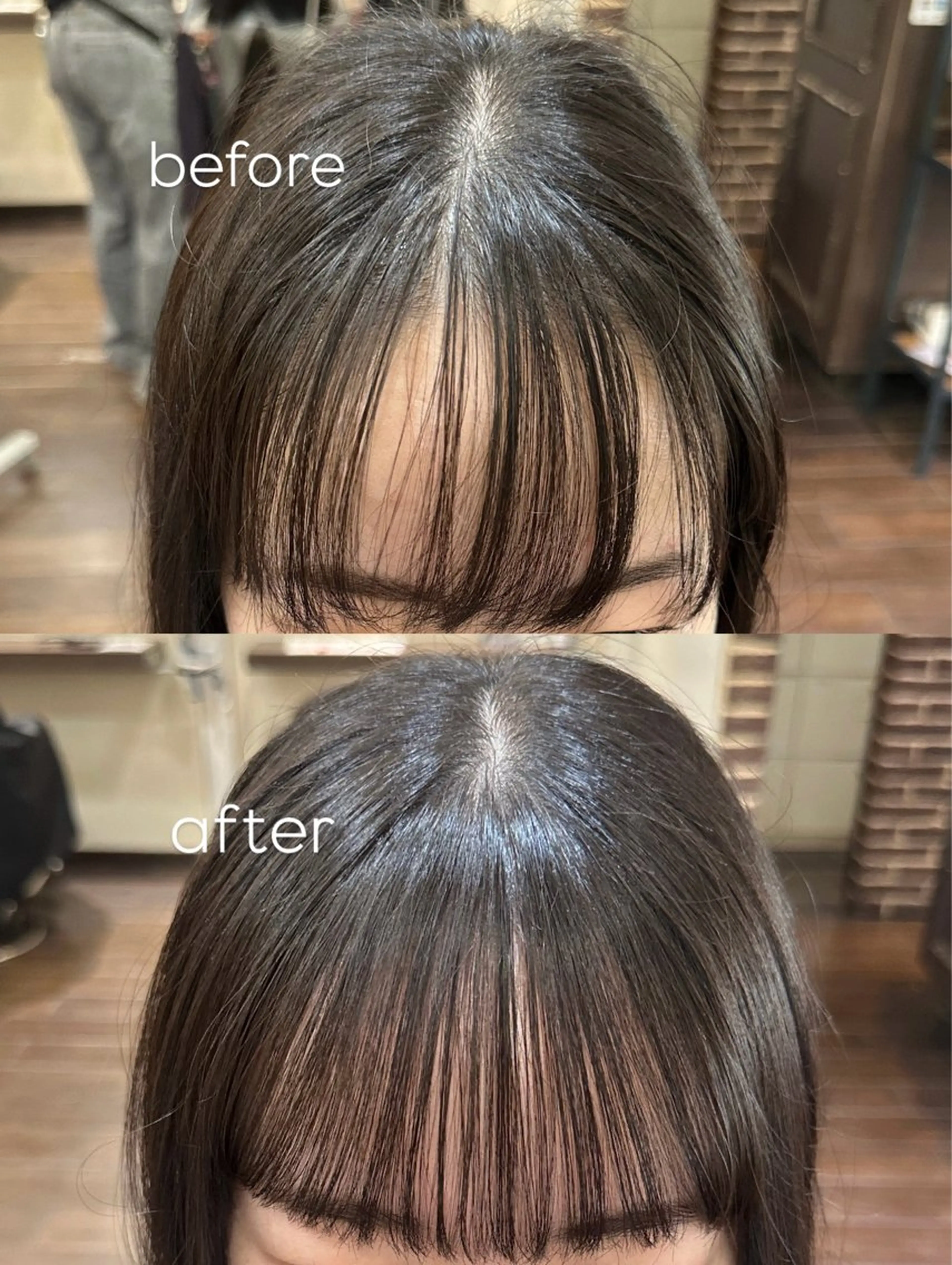 前髪の割れ癖、浮癖を治しますクロスパーマ✨の写真