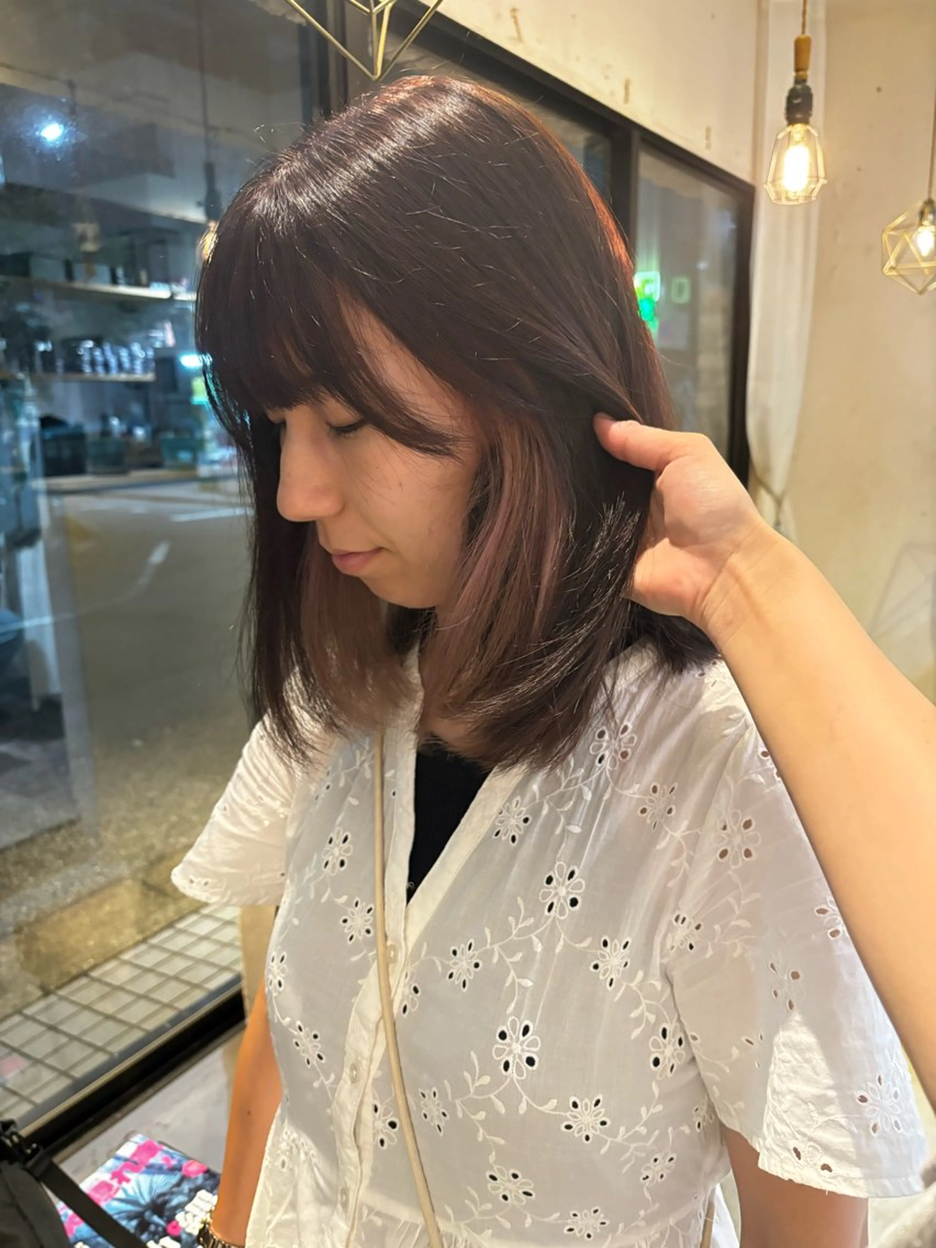 カラー ベージュカラー イヤリングカラー ピンクカラー ピンクベージュ 🍒サクラ🍒 /透明感カラー/艶髪のヘアスタイル