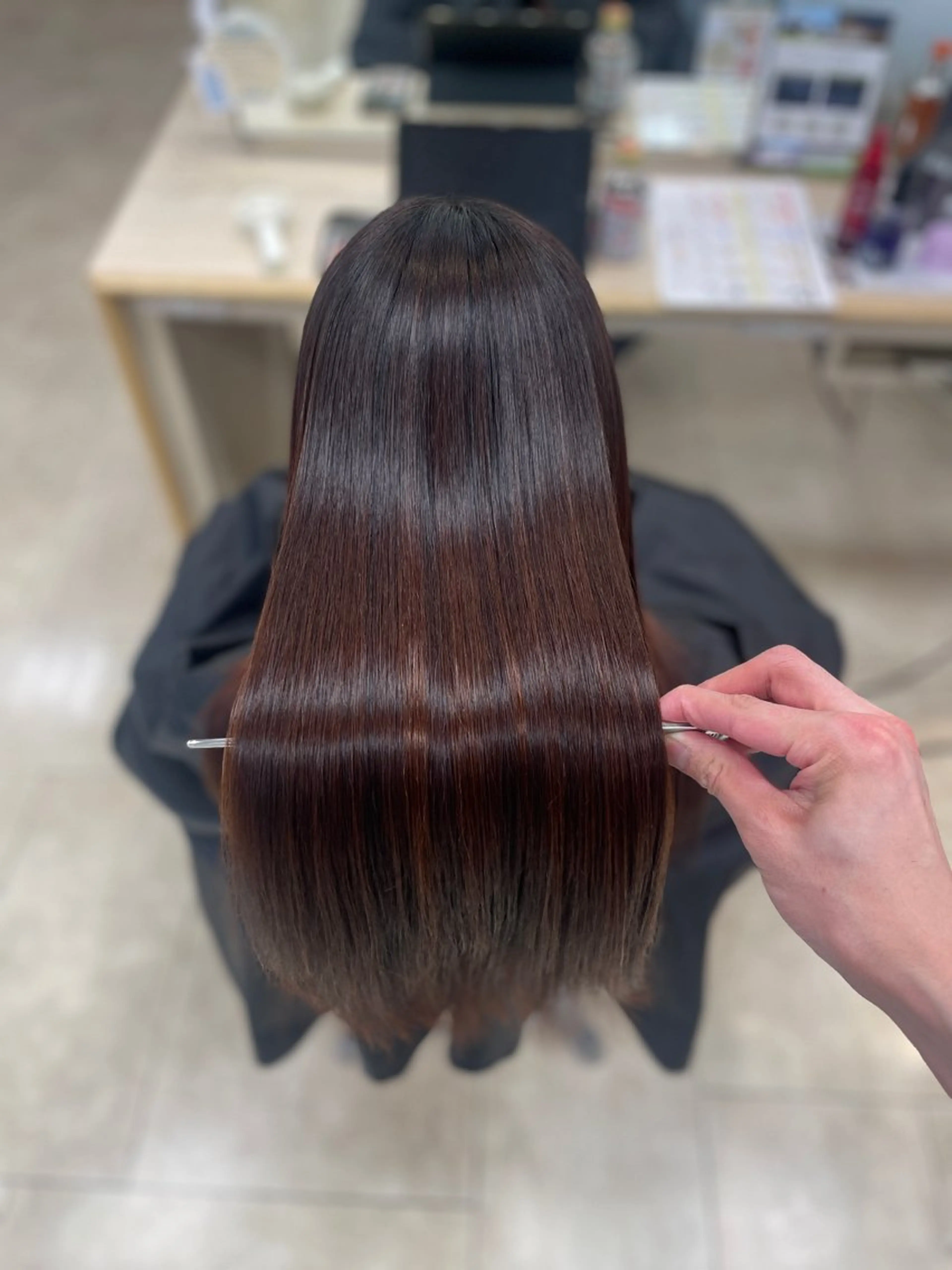 ロング シャドウパーマ／骨格 矯正カット　トモキのヘアスタイル