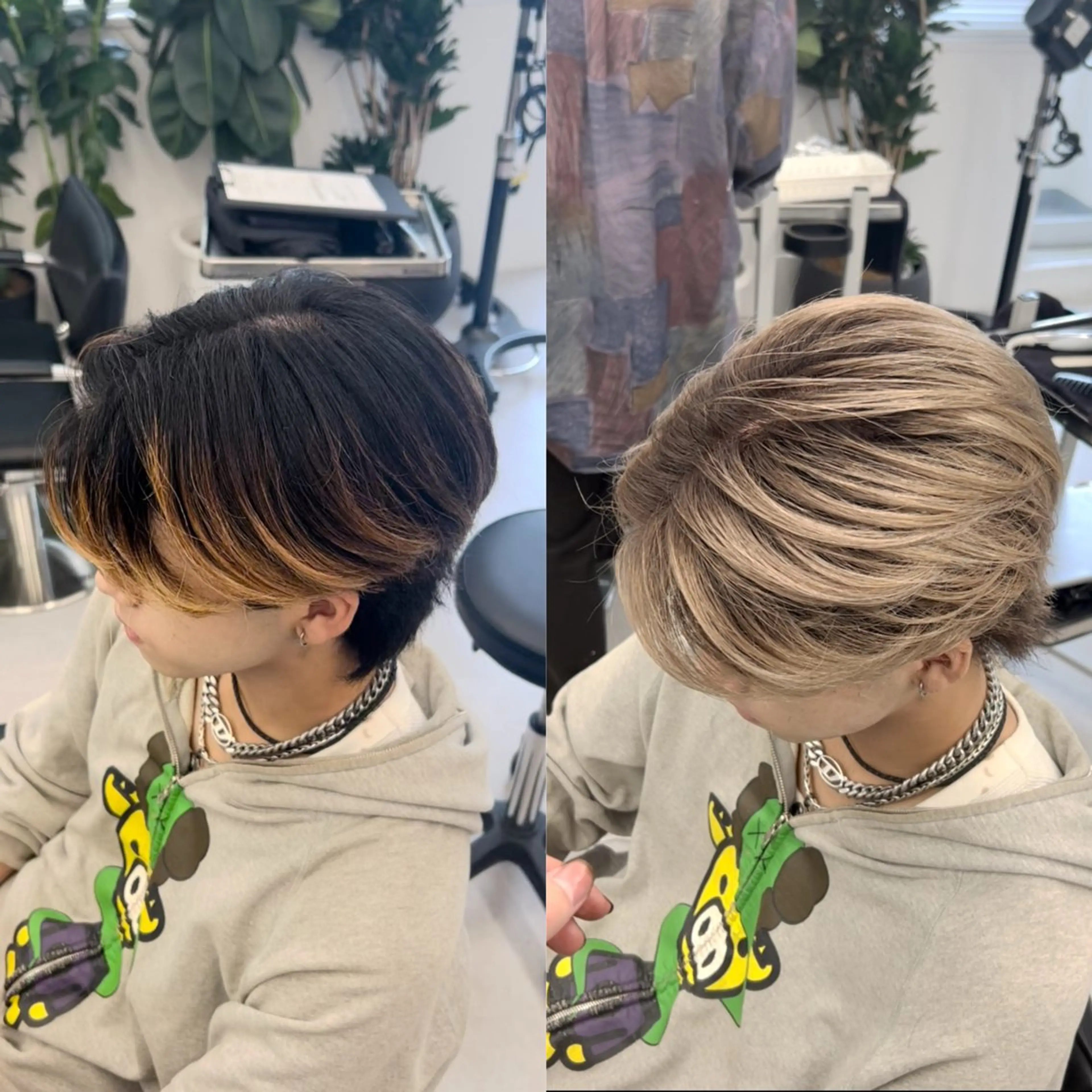 ミディアム メンズバレイヤージュ 🔥メンズカット🔥のヘアスタイル