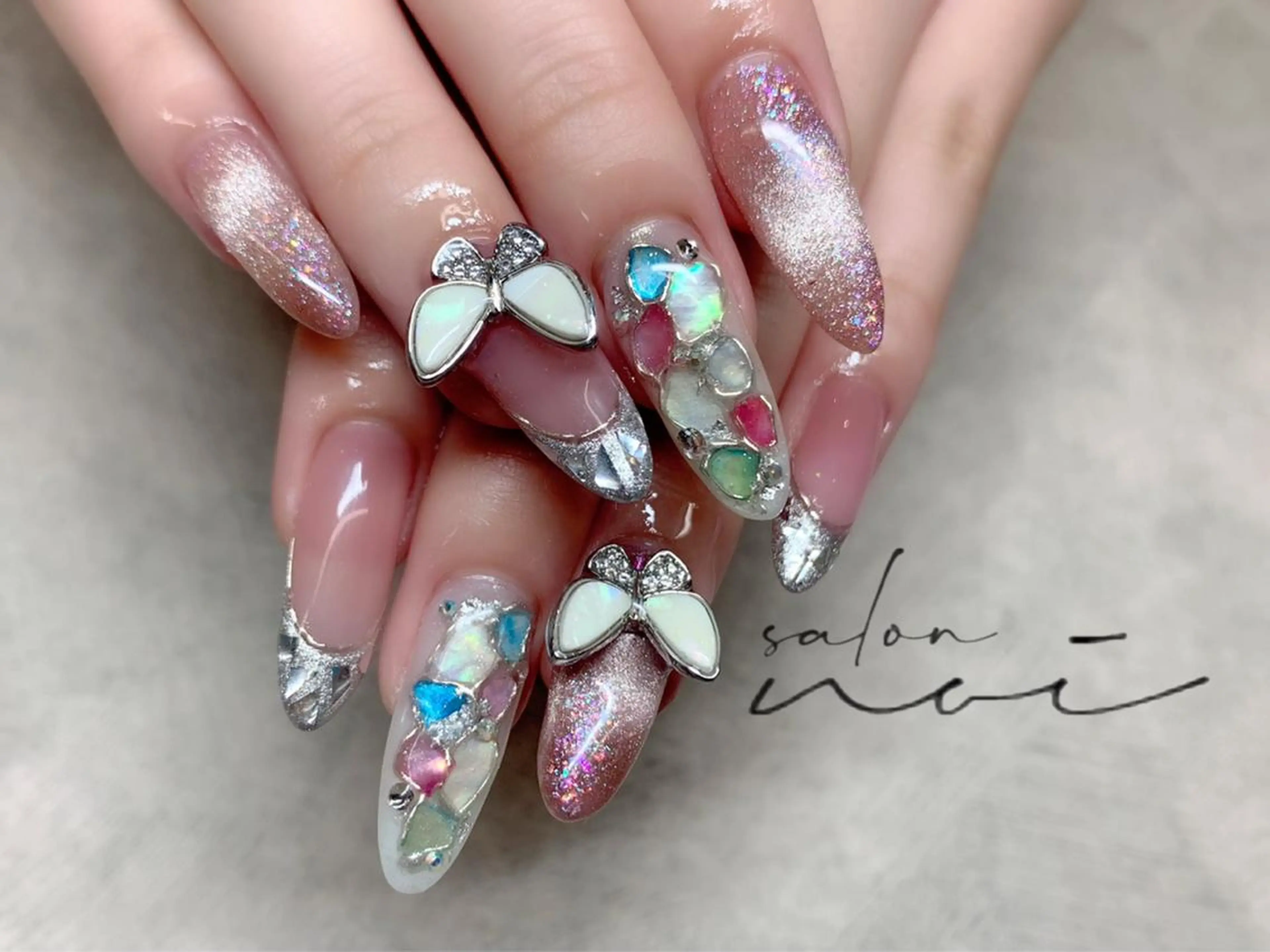 ネイル クリアネイル スカルプネイル ネイルチップ ハンドネイル salon noiのネイルデザイン