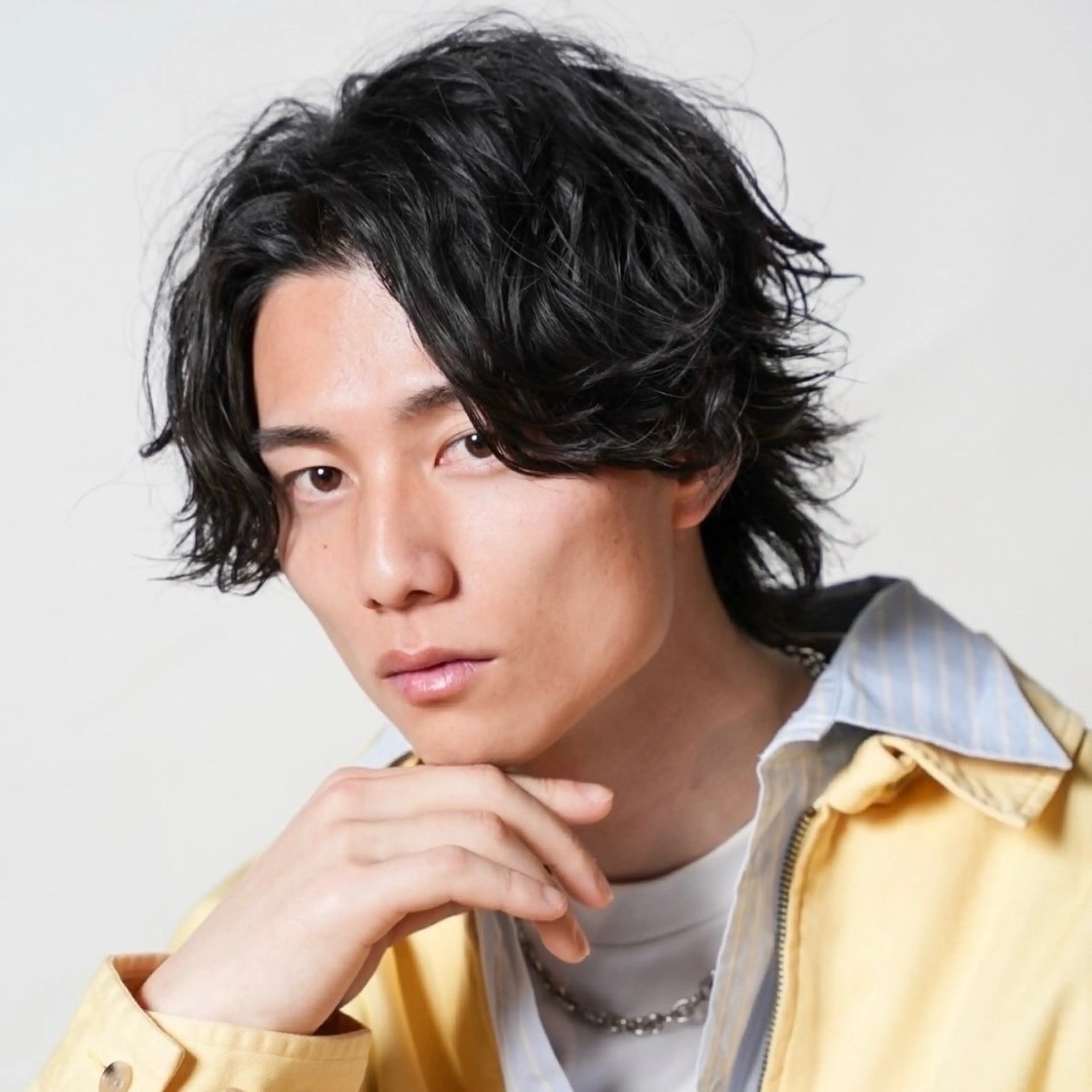 ミディアム カラー パーマ メンズ ハイトーン/メンズマ ッシュ/KYOHEIのヘアスタイル