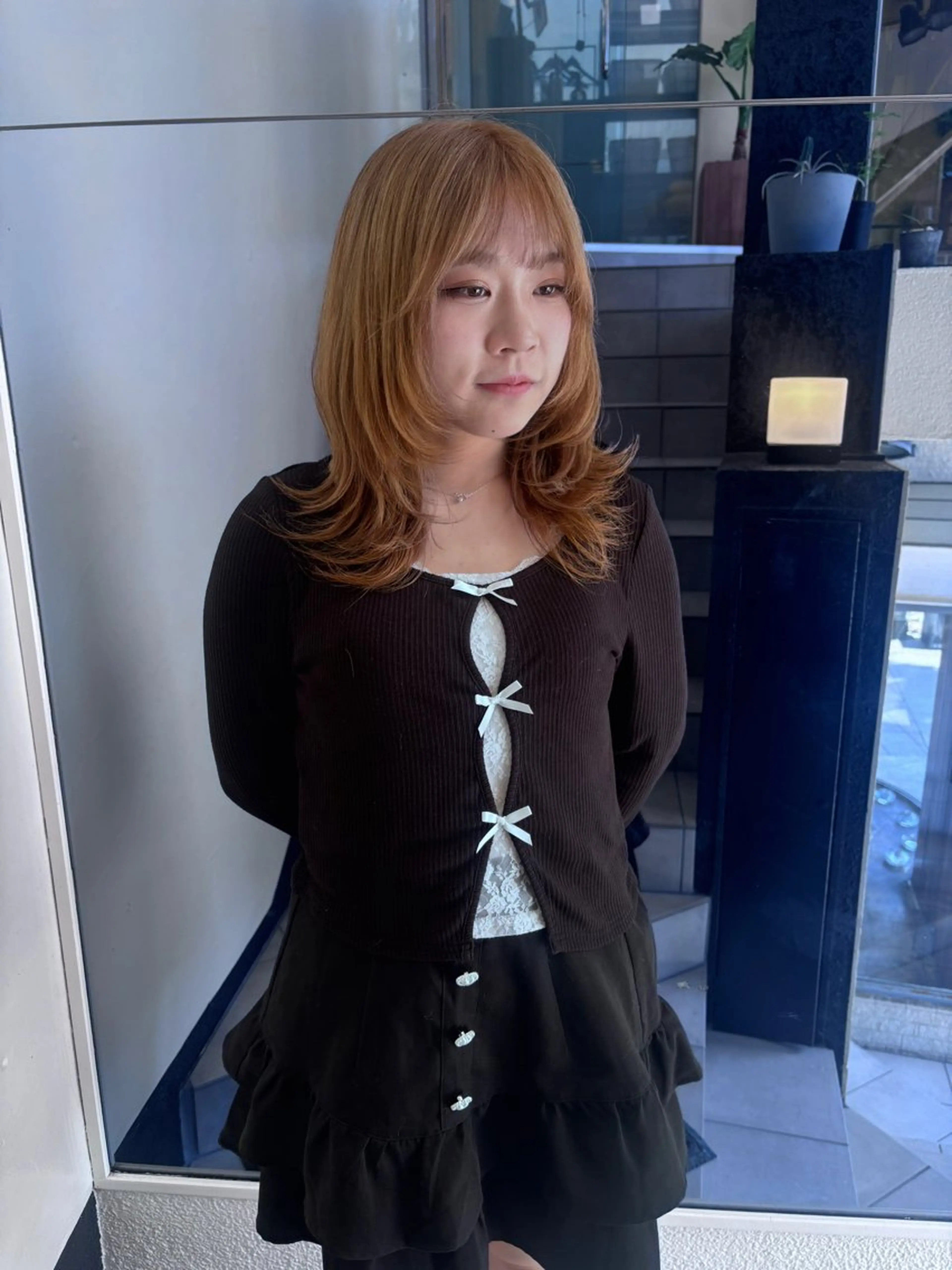 ミディアム カラー カット ヘアカラー 竹田 佳奈のヘアスタイル