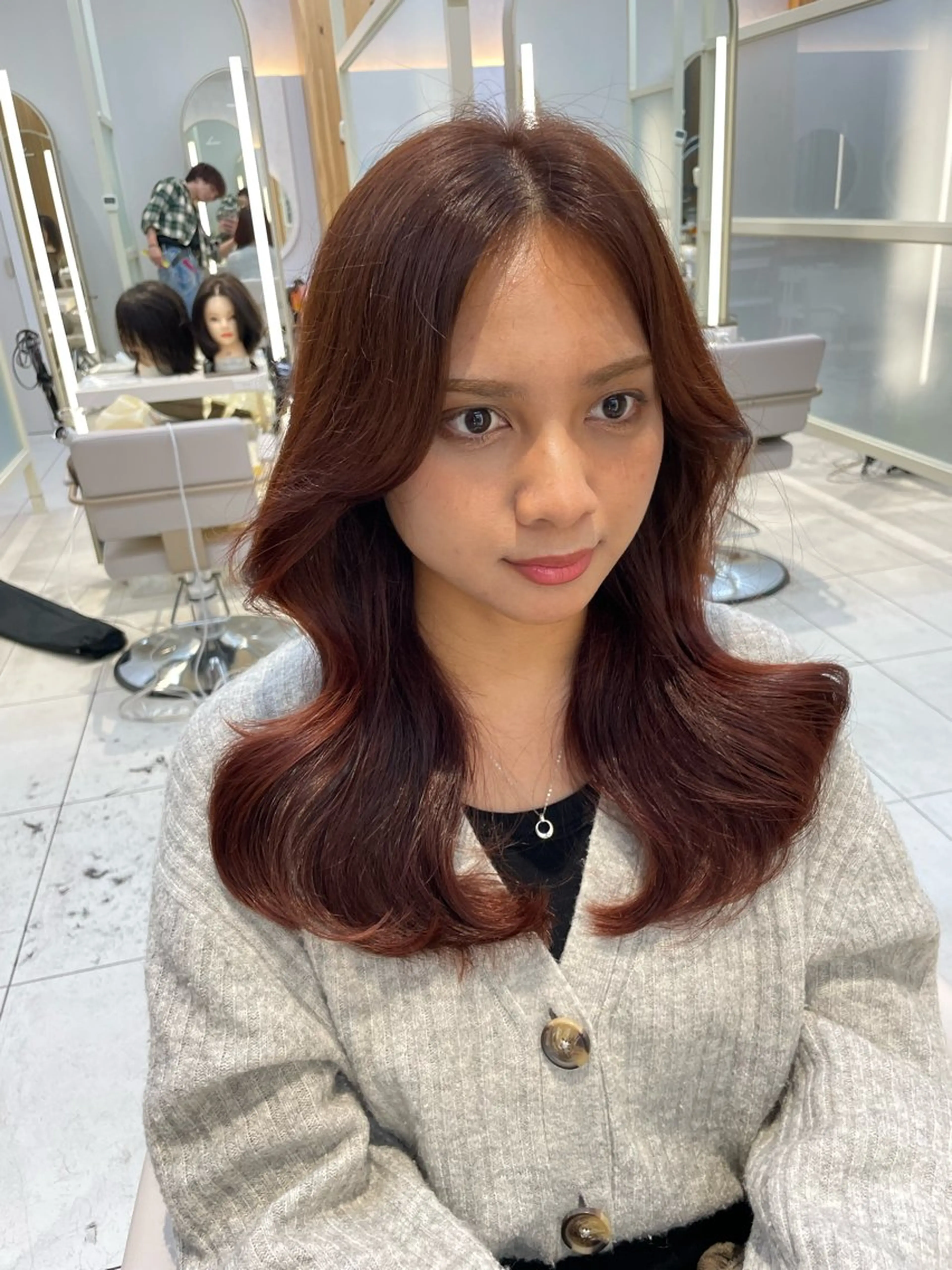 セミロング カット ヘアカラー トリートメント レイヤー/顔周り /韓国ヘア/TAKUのヘアスタイル