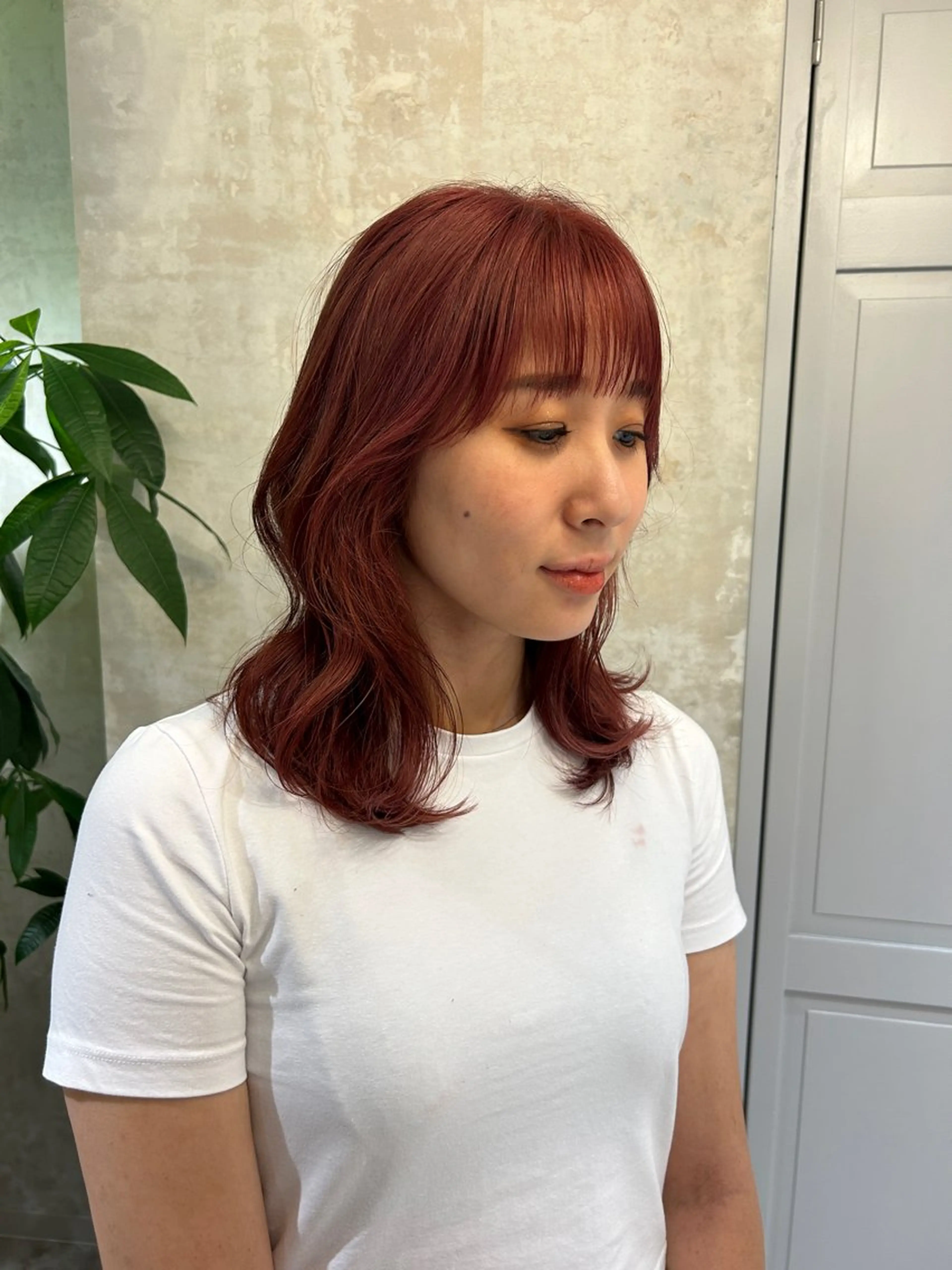 ミディアム カラー カット 小野 明日香のヘアスタイル