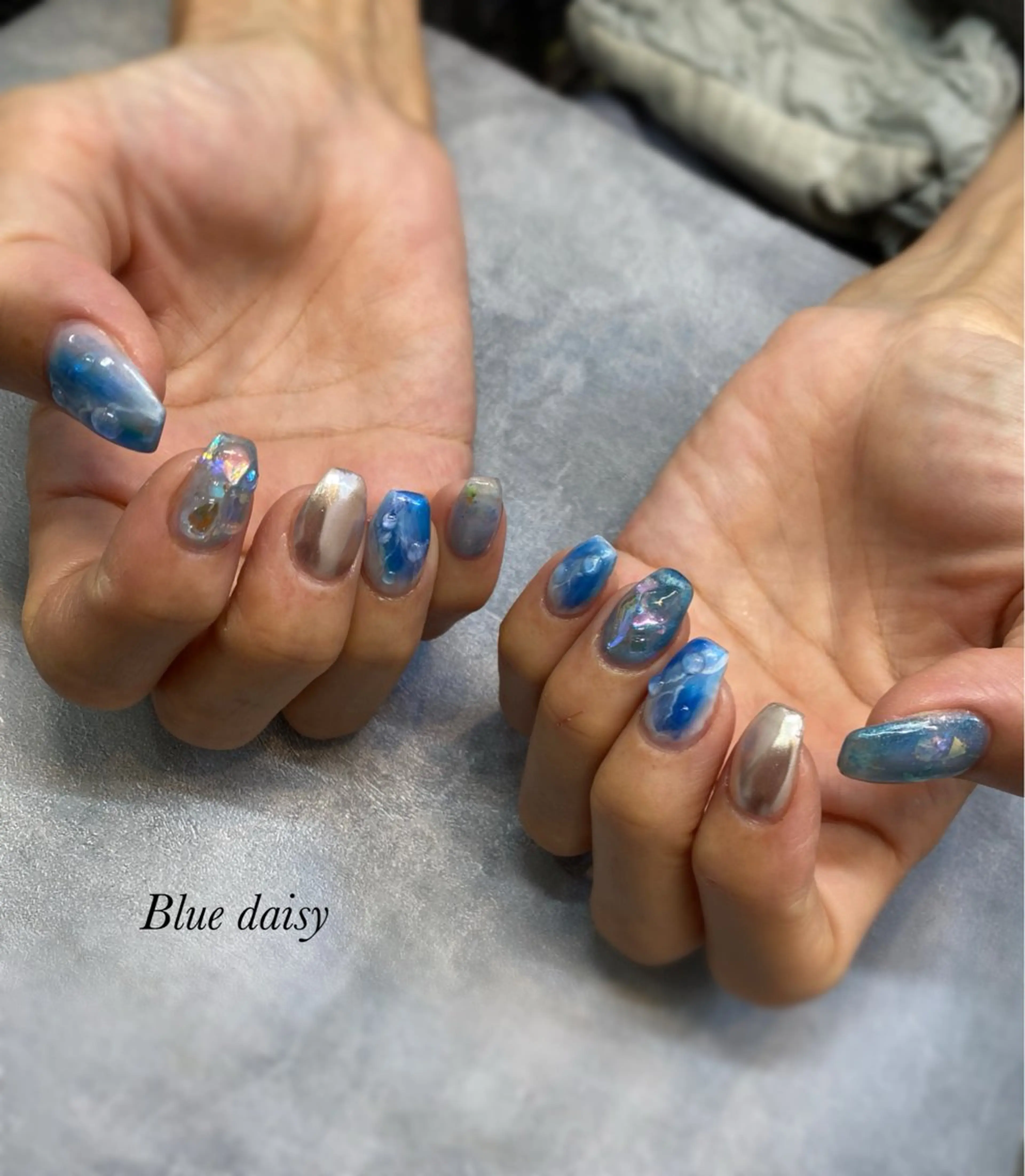 ネイル ハンドネイル Blue daisy 栄本店のネイルデザイン