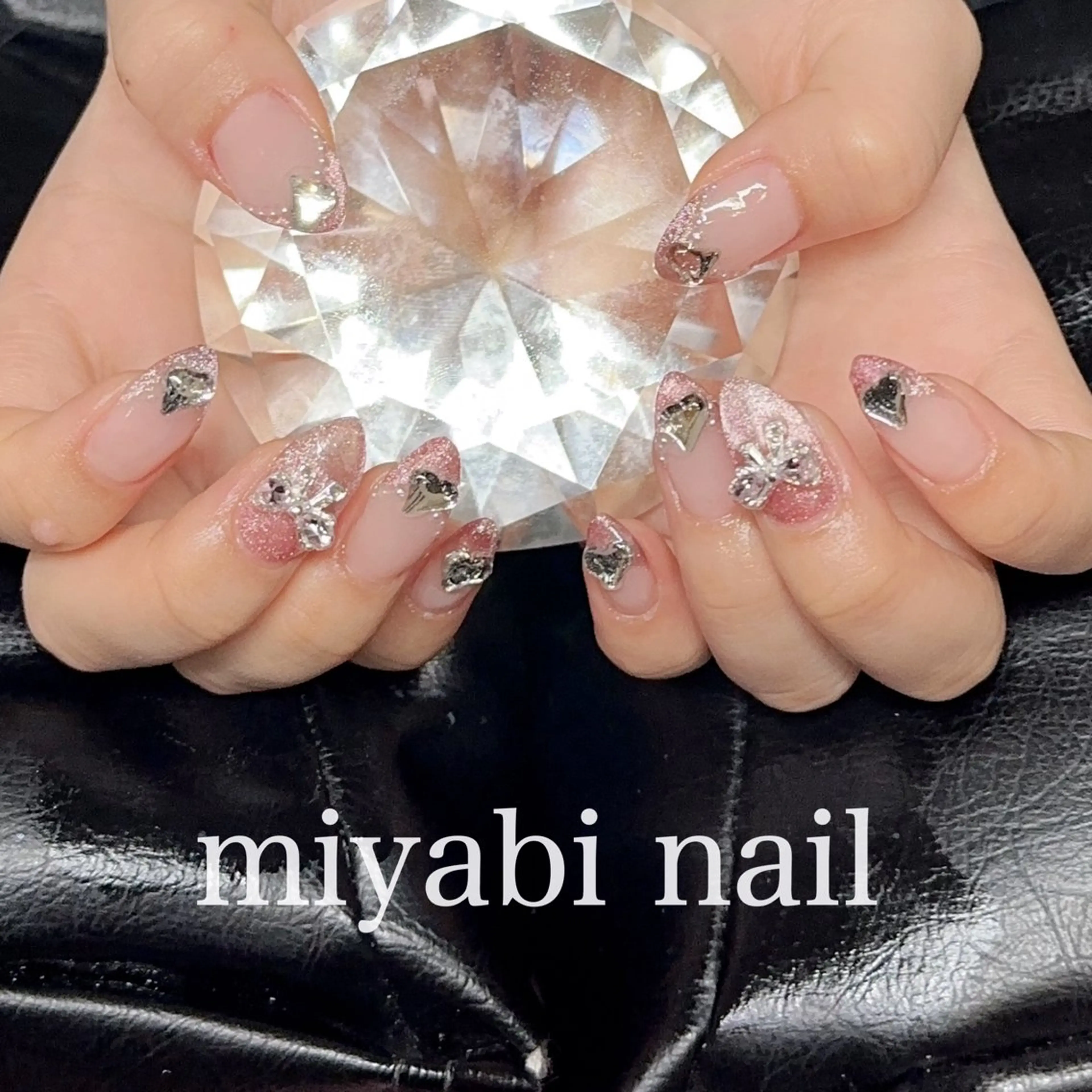 ネイル フレンチネイル ジェルネイル キラキラネイル マグネットネイル マグネットフレンチ ハンドネイル miyabi nail 桂川駅近くのネイルデザイン