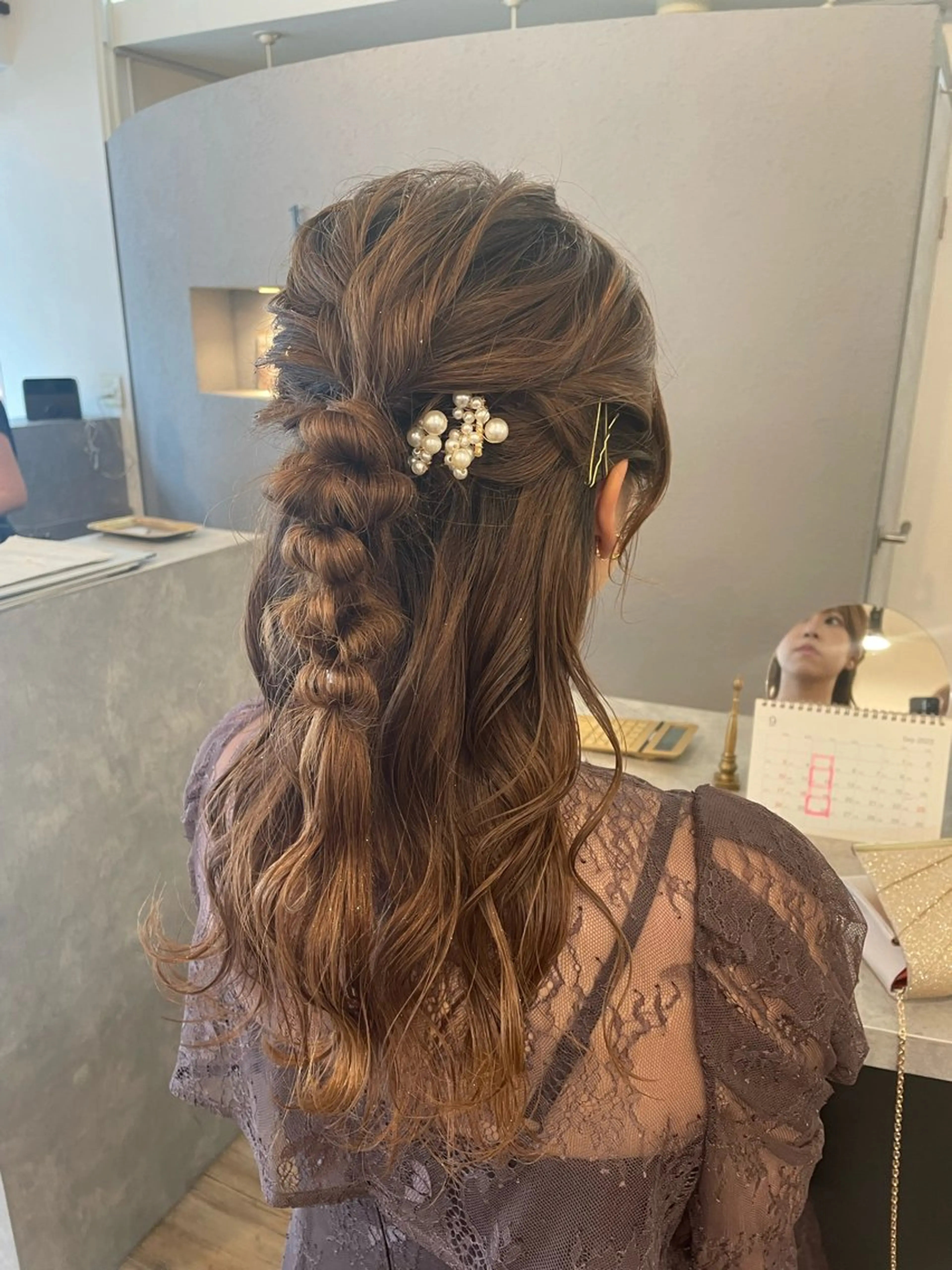 ヘアアレンジ ハーフアップ ヘアセット VISAGE ba.sk 金子詩帆のヘアスタイル