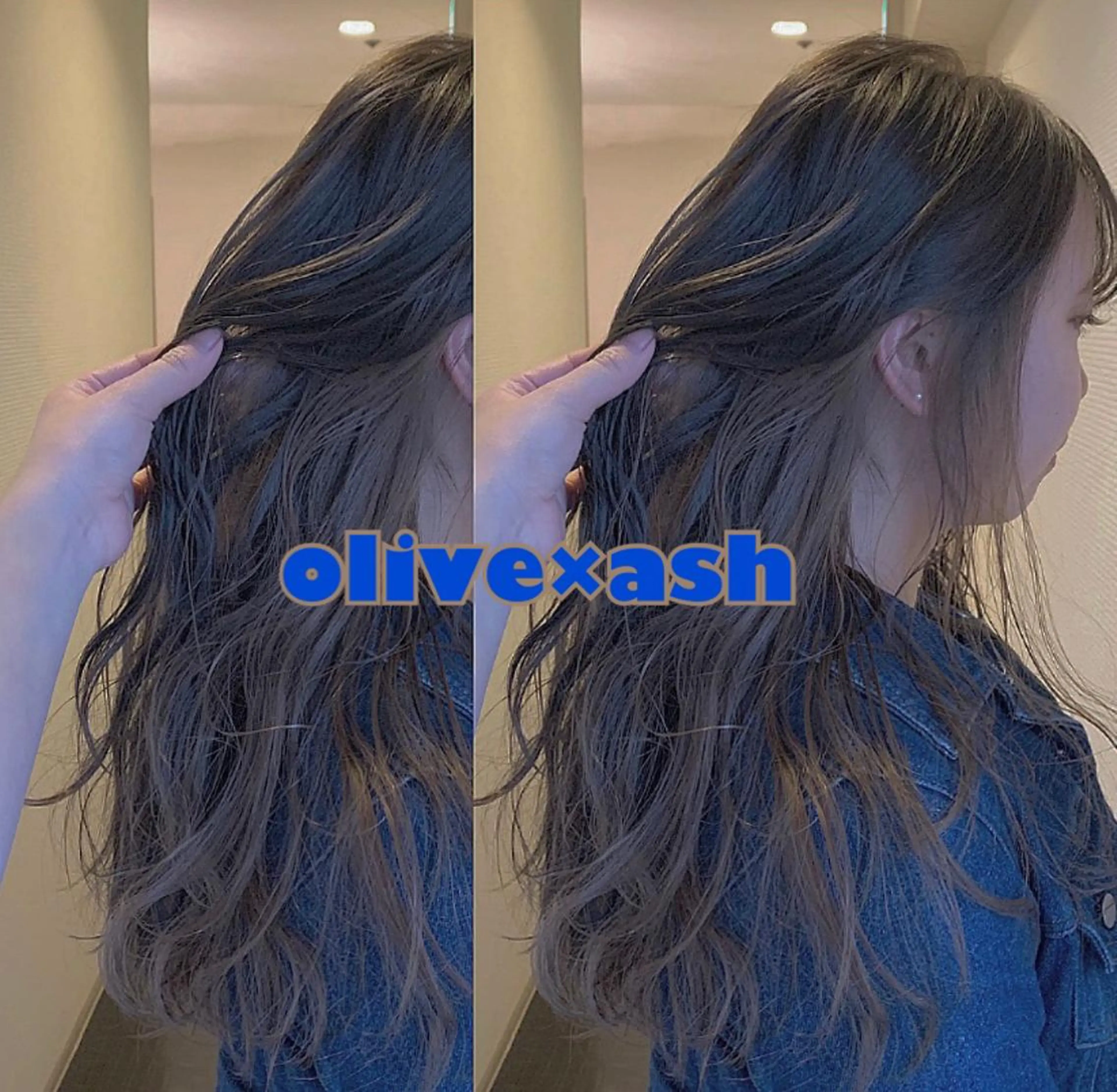 ロング アッシュ 韓国✖️網紅🖤 パーマYURIYAのヘアスタイル
