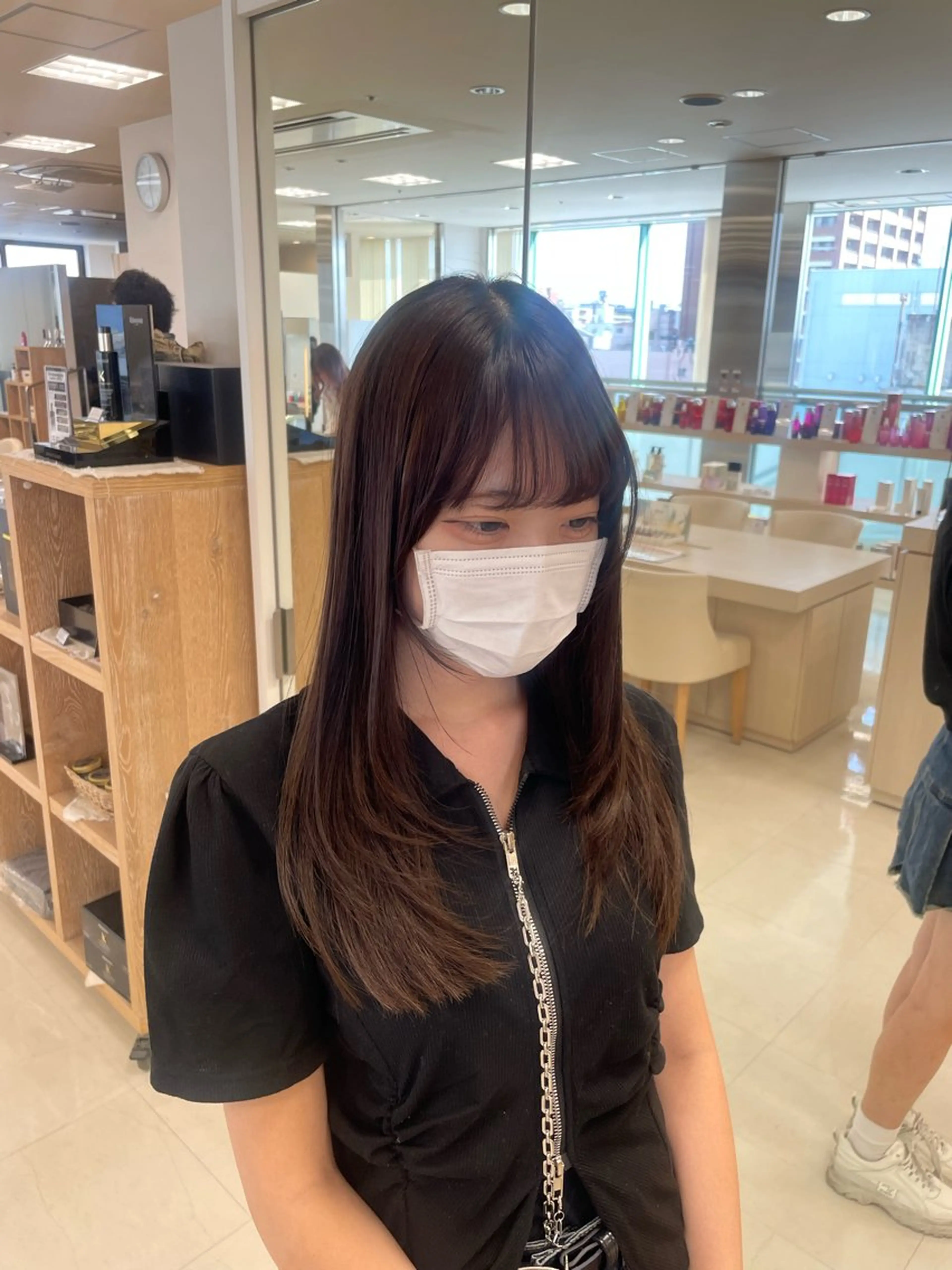 ロング シャドウパーマ／骨格 矯正カット　トモキのヘアスタイル