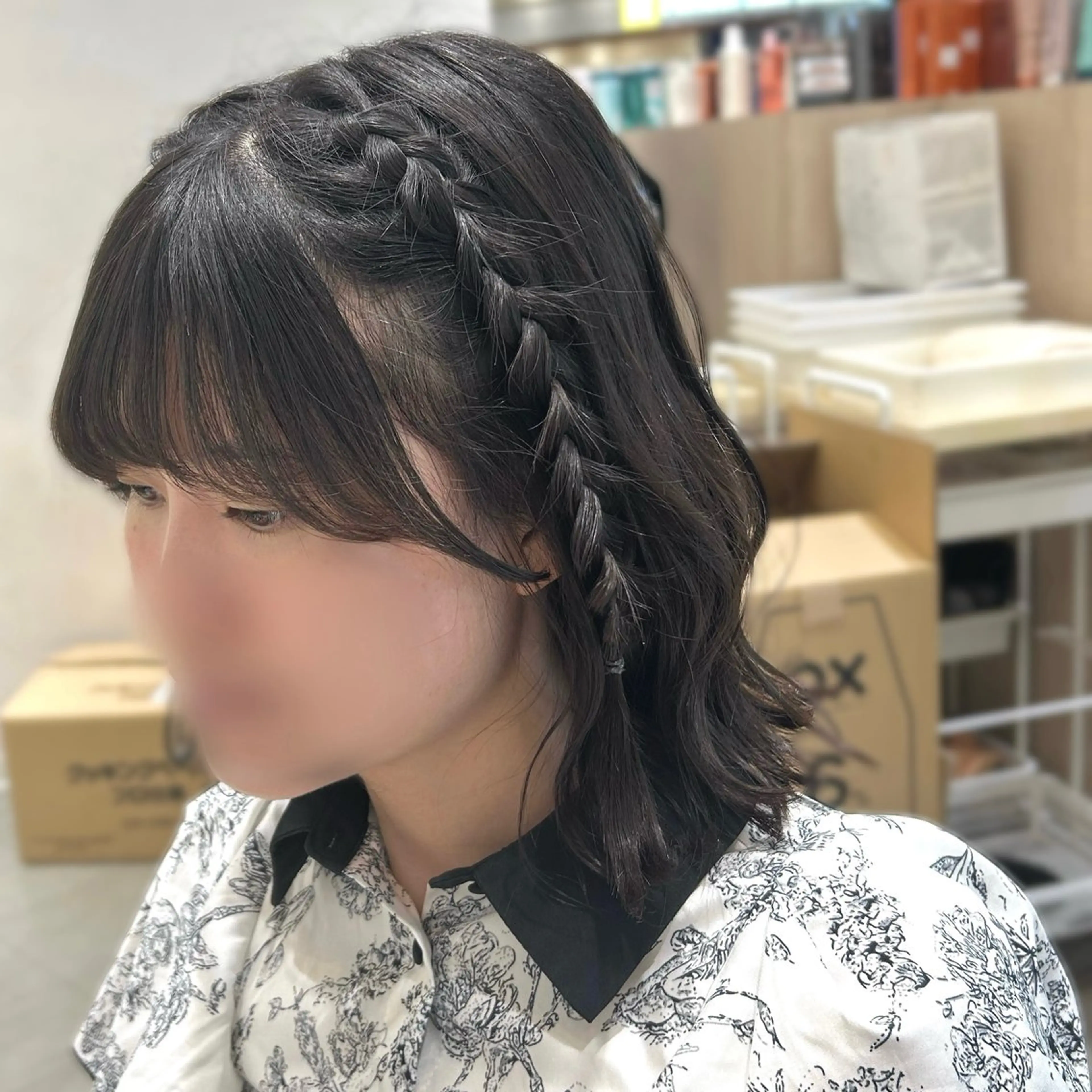 ミディアム ヘアアレンジ ボブ 森川 颯香のヘアスタイル