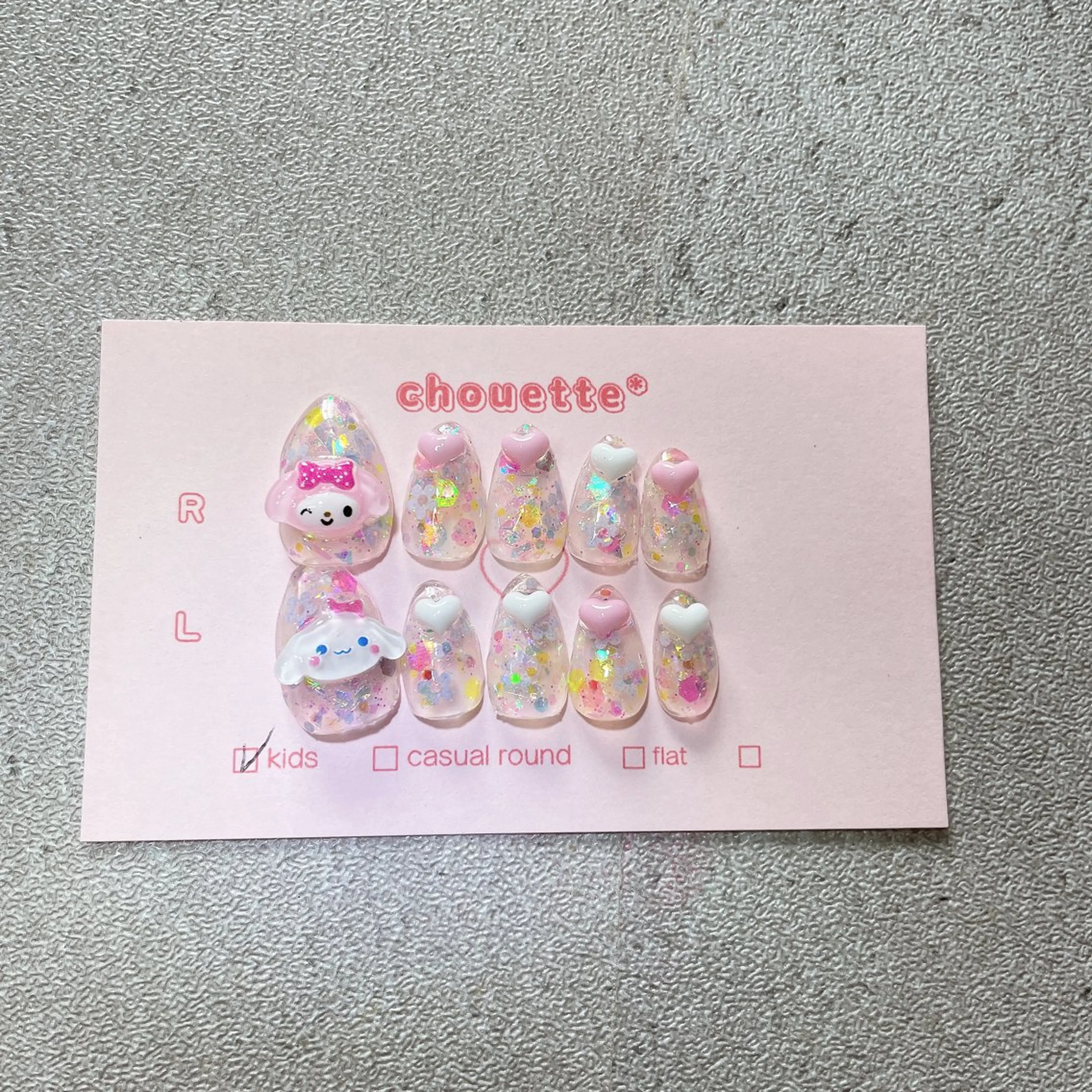 ⭐️キッズネイルチップ⭐️👧🏻🎀💅🏻🫧色パーツを自分で選んで、ネイルチップを作成💓‪ママと一緒にきてね🩷の写真